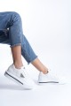 PRAG Bağcıklı Ortopedik Taban Desenli Kadın Sneaker Spor Ayakkabı CBT - Beyaz PRAG Bağcıklı Ortopedik Taban Desenli Kadın Sneaker Spor Ayakkabı CBT - Beyaz