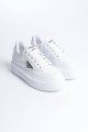 PRAG Bağcıklı Ortopedik Taban Desenli Kadın Sneaker Spor Ayakkabı CBT - Beyaz PRAG Bağcıklı Ortopedik Taban Desenli Kadın Sneaker Spor Ayakkabı CBT - Beyaz