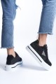 PRAG Bağcıklı Ortopedik Taban Desenli Kadın Sneaker Spor Ayakkabı CBT - Siyah PRAG Bağcıklı Ortopedik Taban Desenli Kadın Sneaker Spor Ayakkabı CBT - Siyah