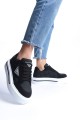 PRAG Bağcıklı Ortopedik Taban Desenli Kadın Sneaker Spor Ayakkabı CBT - Siyah PRAG Bağcıklı Ortopedik Taban Desenli Kadın Sneaker Spor Ayakkabı CBT - Siyah