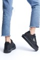 PRAG Bağcıklı Ortopedik Taban Desenli Kadın Sneaker Spor Ayakkabı CST - Siyah PRAG Bağcıklı Ortopedik Taban Desenli Kadın Sneaker Spor Ayakkabı CST - Siyah