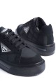 PRAG Bağcıklı Ortopedik Taban Desenli Kadın Sneaker Spor Ayakkabı CST - Siyah PRAG Bağcıklı Ortopedik Taban Desenli Kadın Sneaker Spor Ayakkabı CST - Siyah