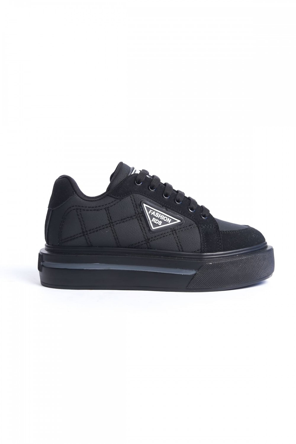 PRAG Bağcıklı Ortopedik Taban Desenli Kadın Sneaker Spor Ayakkabı CST - Siyah PRAG Bağcıklı Ortopedik Taban Desenli Kadın Sneaker Spor Ayakkabı CST - Siyah