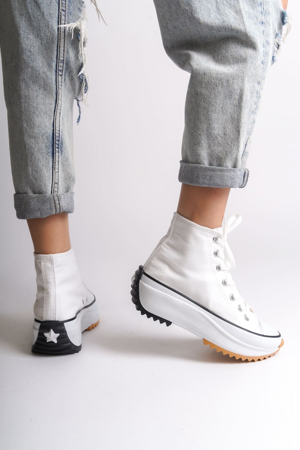 ROMA Bağcıklı Ortopedik Taban Kadın Sneaker Spor Ayakkabı BT - Beyaz ROMA Bağcıklı Ortopedik Taban Kadın Sneaker Spor Ayakkabı BT - Beyaz