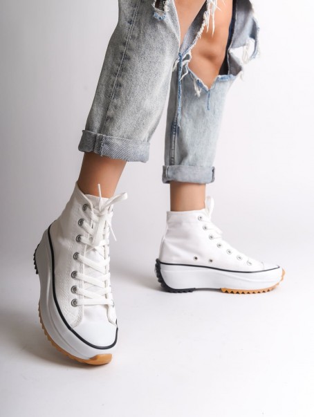 ROMA Bağcıklı Ortopedik Taban Kadın Sneaker Spor Ayakkabı TBT - Beyaz