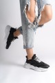 TOKYO Bağcıklı Ortopedik Taban Triko Detaylı Kadın Spor Ayakkabı TBT - Siyah TOKYO Bağcıklı Ortopedik Taban Triko Detaylı Kadın Spor Ayakkabı TBT - Siyah