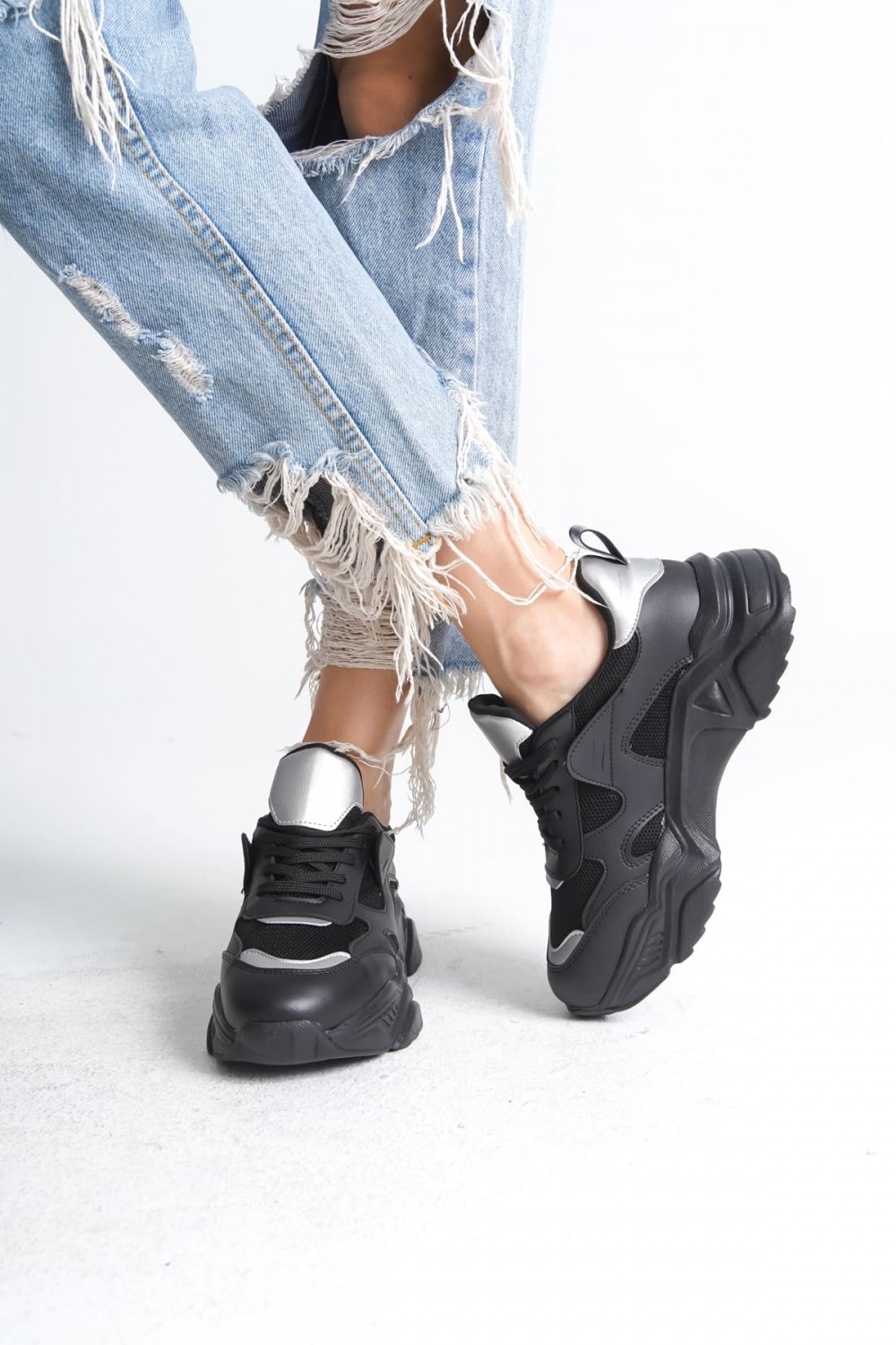 TOKYO Bağcıklı Ortopedik Taban Triko Detaylı Kadın Spor Ayakkabı  TST - Siyah/Gri | Joy Ayakkabı XML Bayilik TOKYO Bağcıklı Ortopedik Taban Triko Detaylı Kadın Spor Ayakkabı  TST - Siyah/Gri - XML Bayilik ve Dropshipping