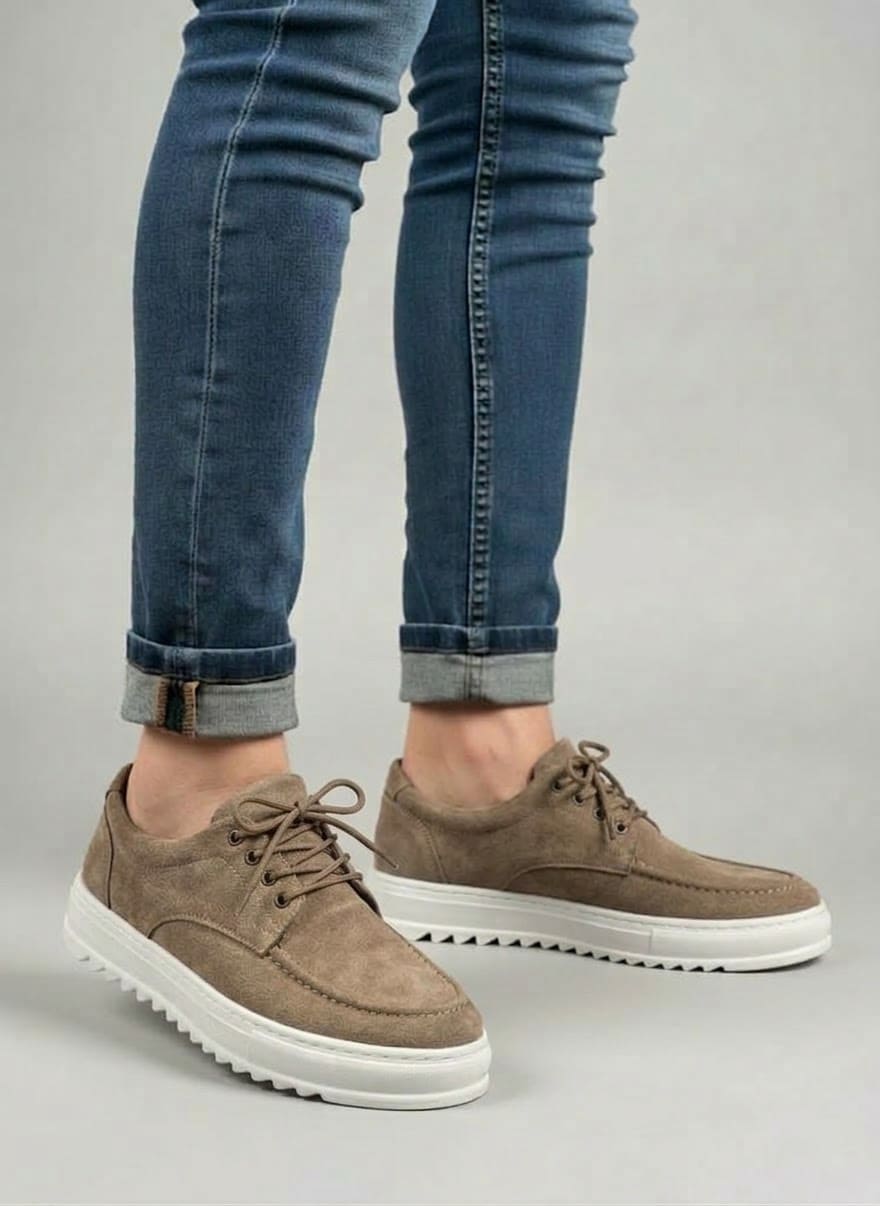 JY-T12x Arts Bağcıklı Süet Erkek Günlük Spor Klasik Ayakkabı SBT - Camel - 42 Resim 2