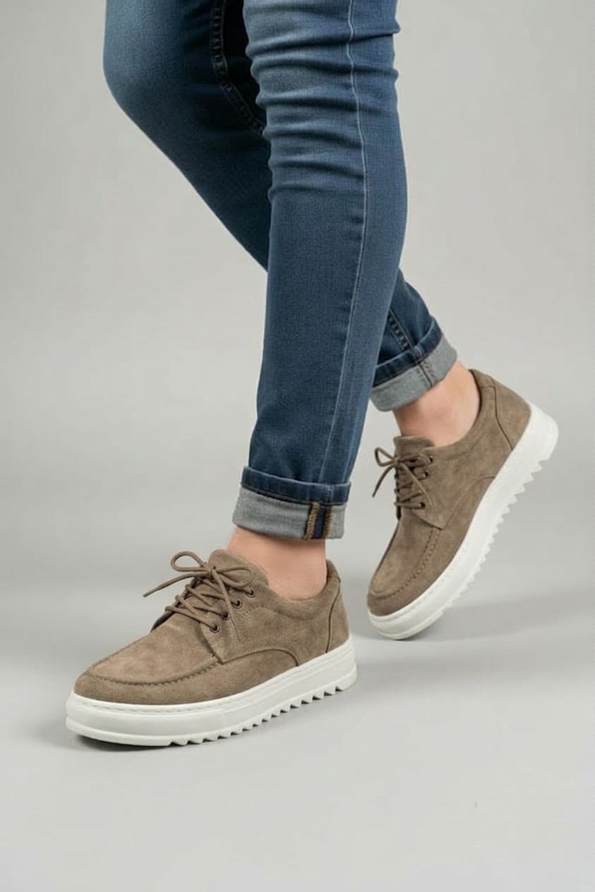 JY-T12x Arts Bağcıklı Süet Erkek Günlük Spor Klasik Ayakkabı SBT - Camel - 42 Resim 3