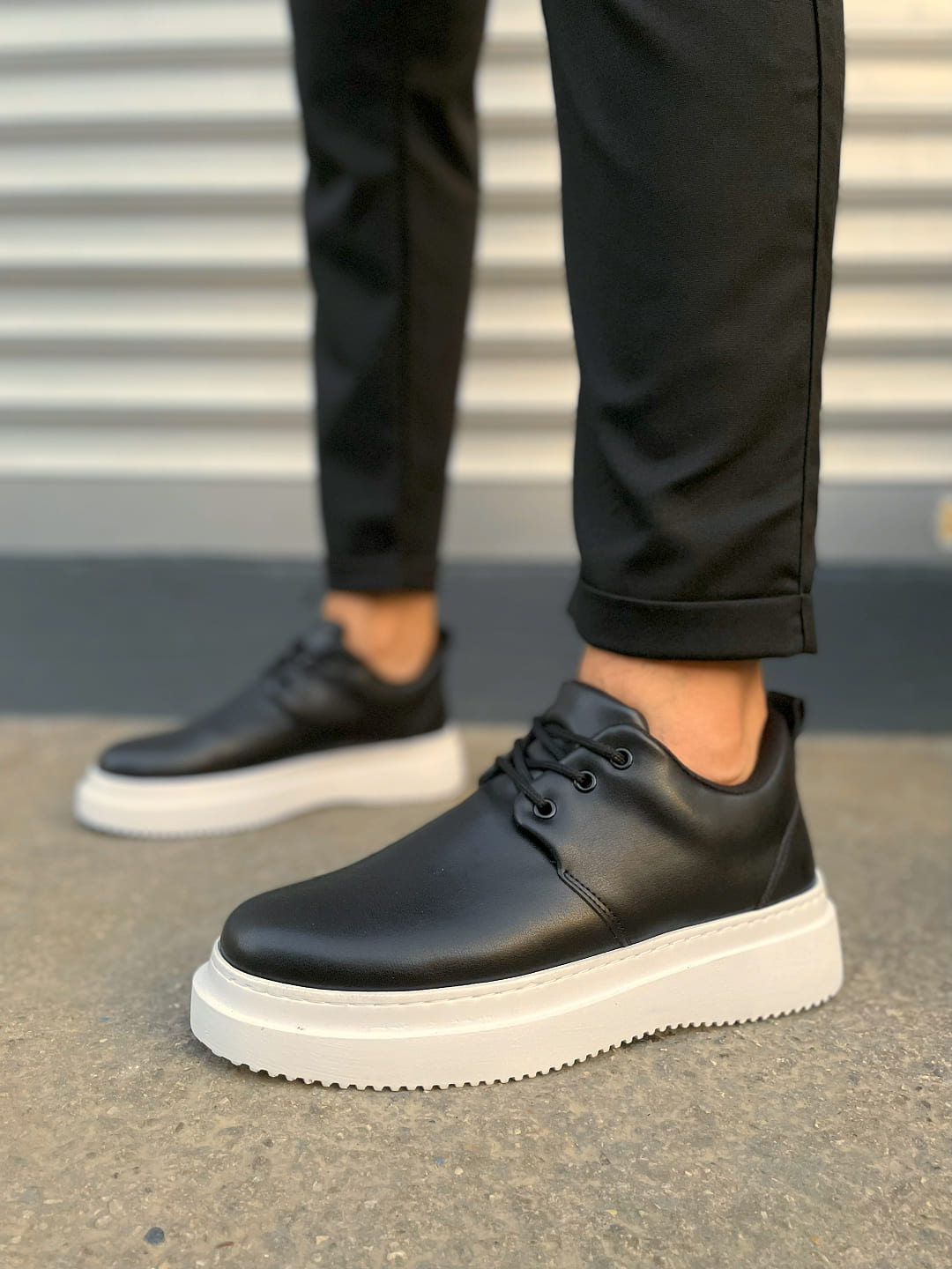 JY03 Luxor Bağcıklı Cilt Erkek Günlük Spor Klasik Ayakkabı CBT - Siyah - 42 Resim 2