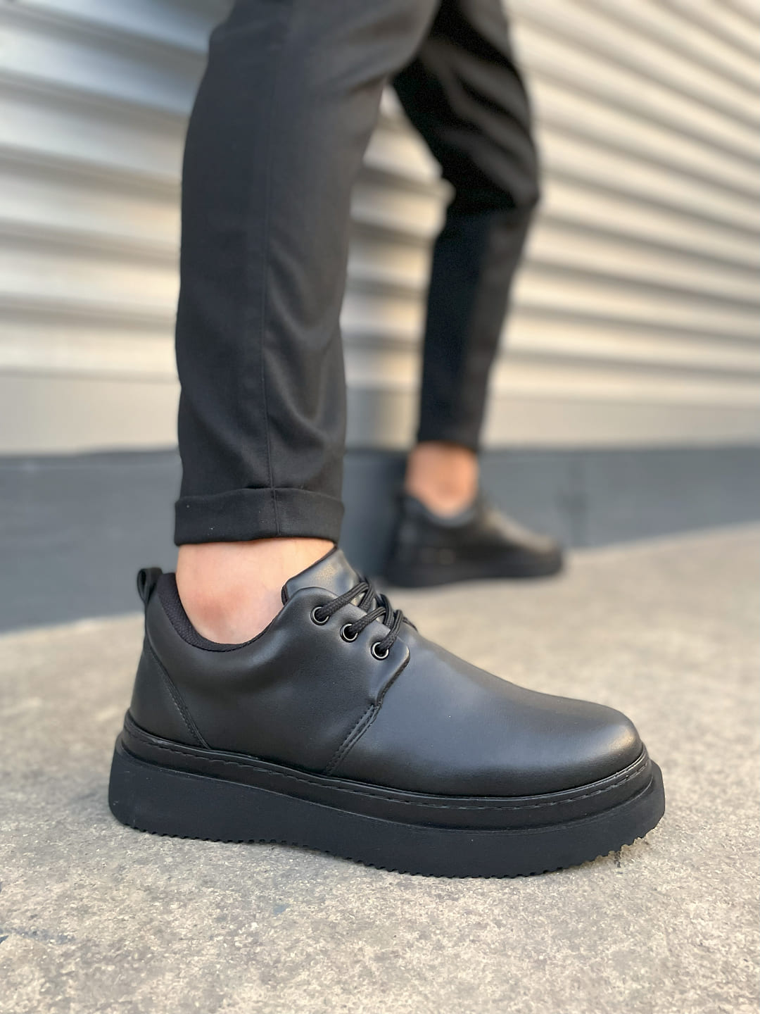 JY03 Luxor Bağcıklı Cilt Erkek Günlük Spor Klasik Ayakkabı CST - Siyah - 44