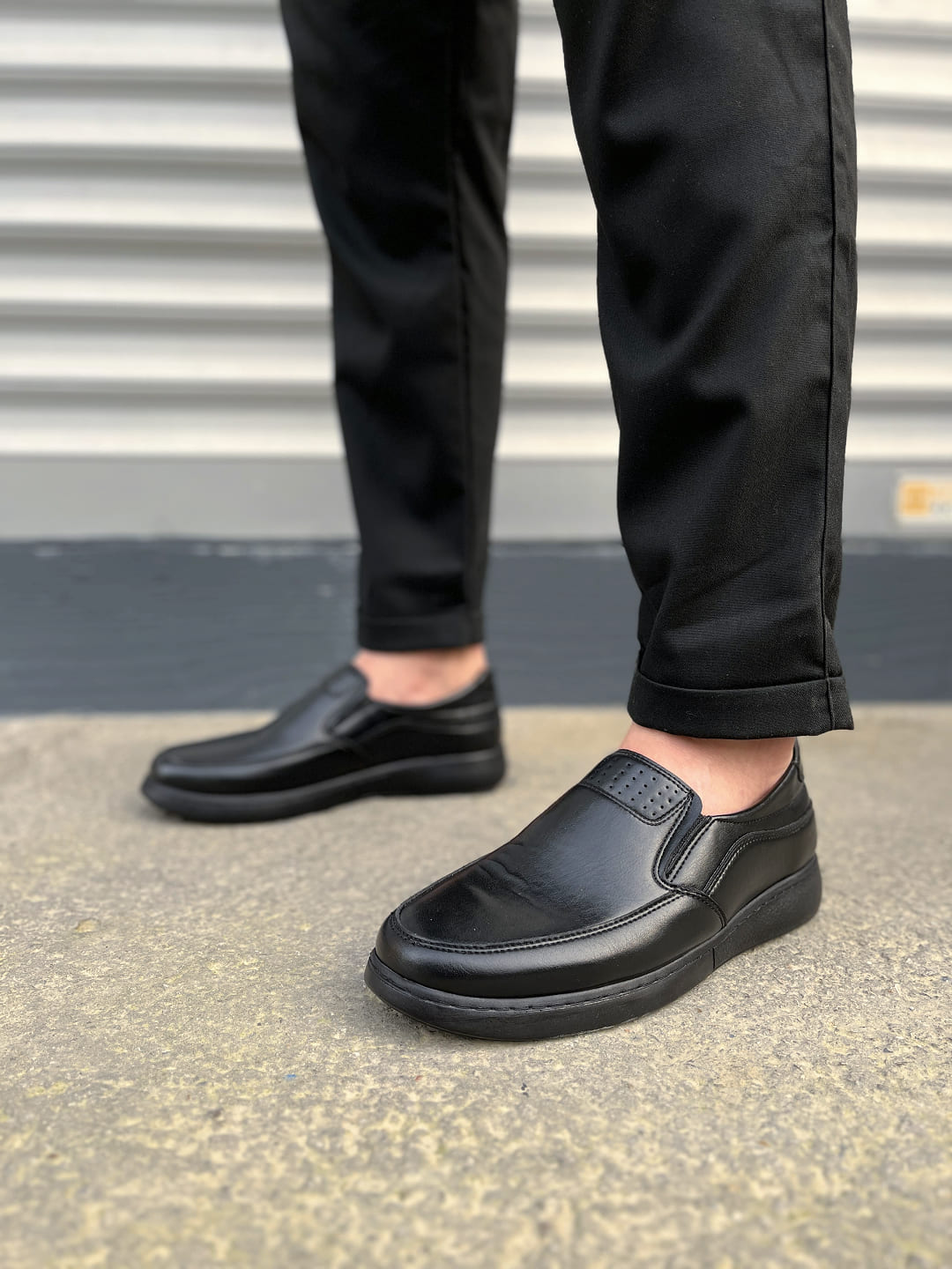 JY0410 Classique Bağcıksız Cilt Erkek Günlük Klasik Ayakkabı CST - Siyah - 42 Resim 2