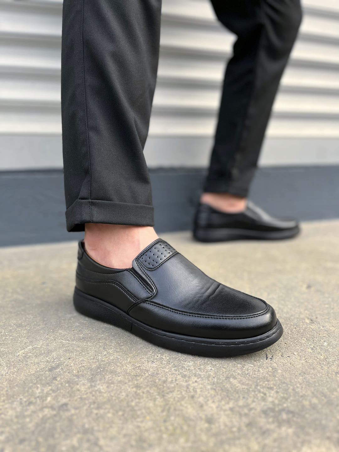 JY0410 Classique Bağcıksız Cilt Erkek Günlük Klasik Ayakkabı CST - Siyah - 42