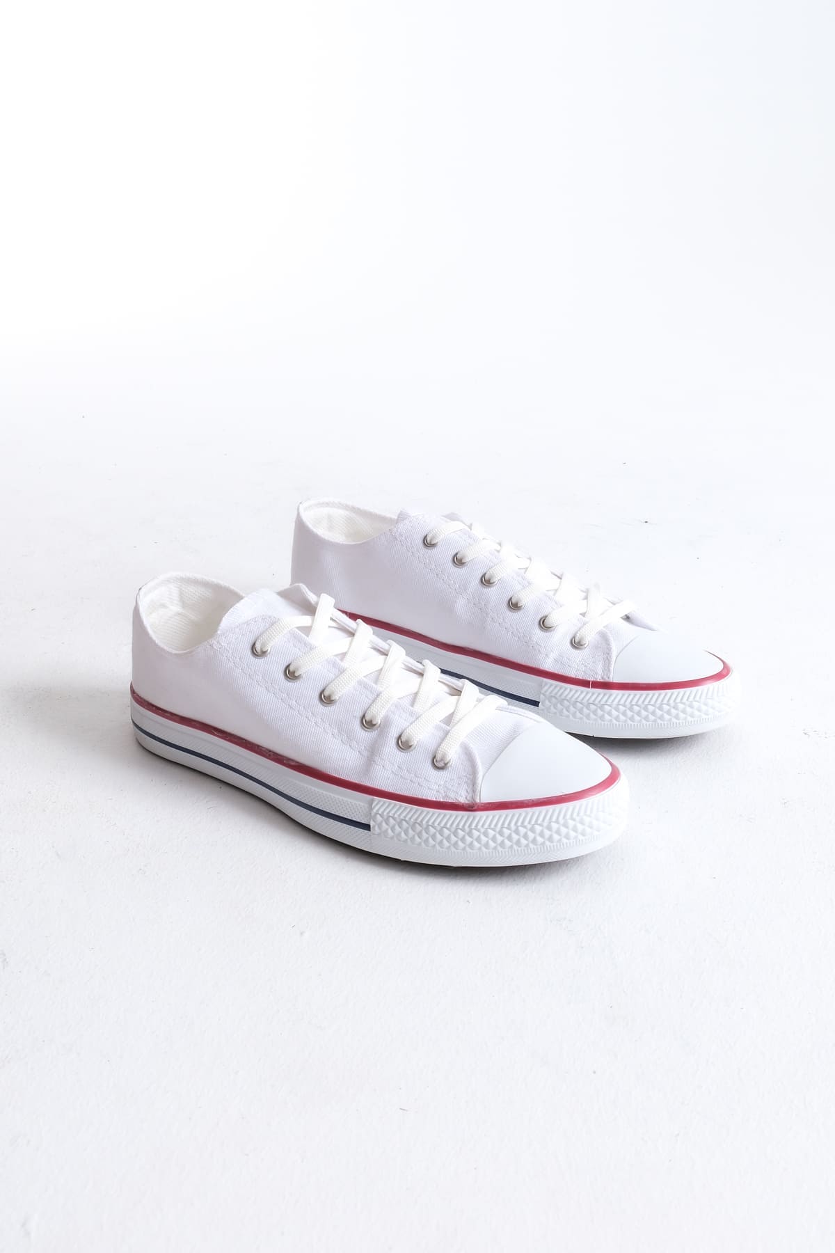 JY0422 Luke Bağcıklı Keten Kumaş Erkek Günlük Sneaker Ayakkabı KBT - Beyaz - 43 Resim 4