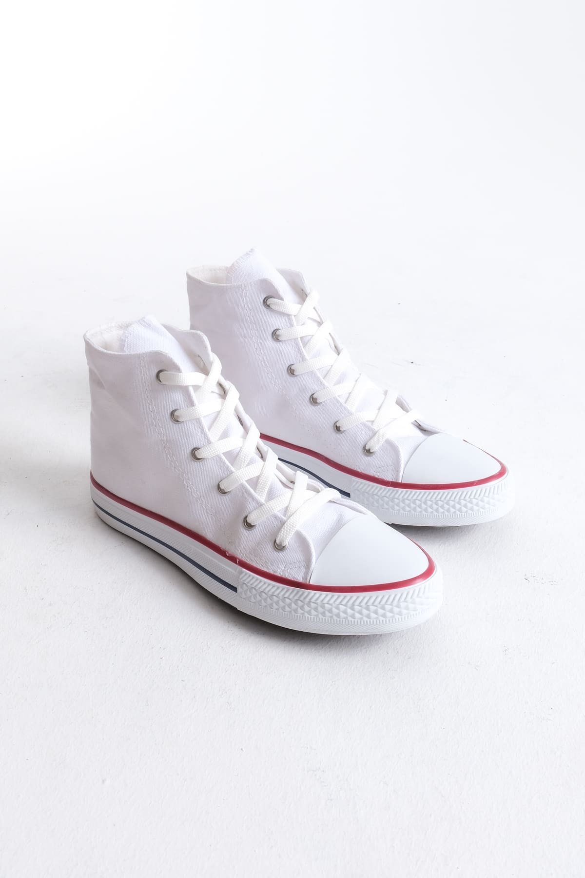 JY0423 AXE Bağcıklı Keten Kumaş Erkek Günlük Sneaker Ayakkabı KBT - Beyaz - 43 Resim 5