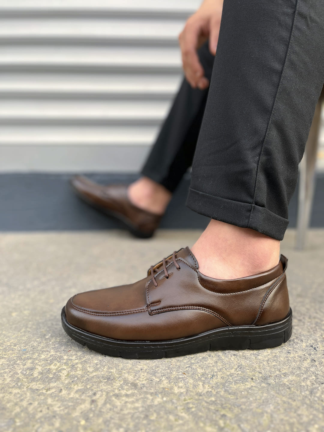 JY0510 Clasica Bağcıklı Cilt Erkek Günlük Klasik Ayakkabı CST - Kahverengi - 41 Resim 3