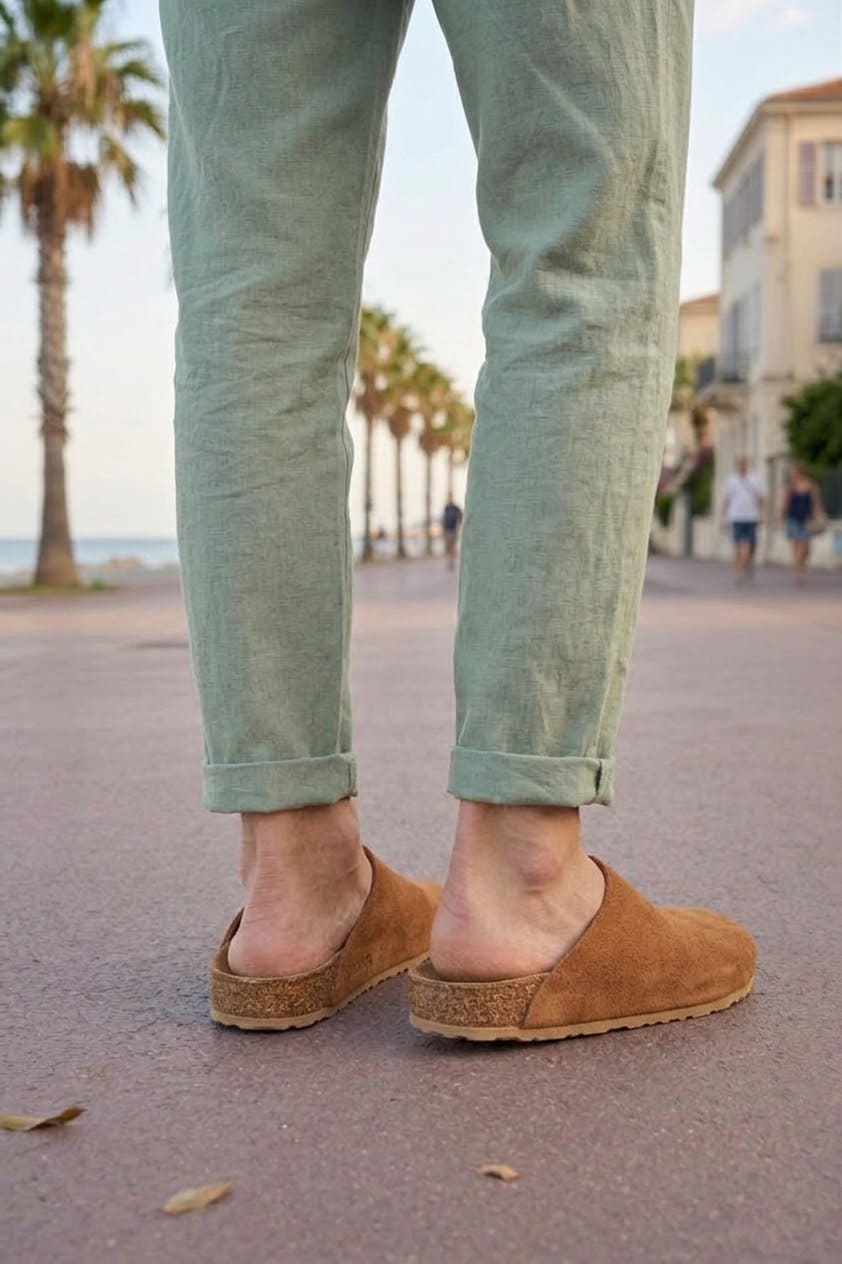 JY0556 Ravn Bağcıksız Hakiki Süet Deri Erkek Günlük Mantar Taban Loafer Klasik Ayakkabı HDMT - Taba - 41 Resim 3