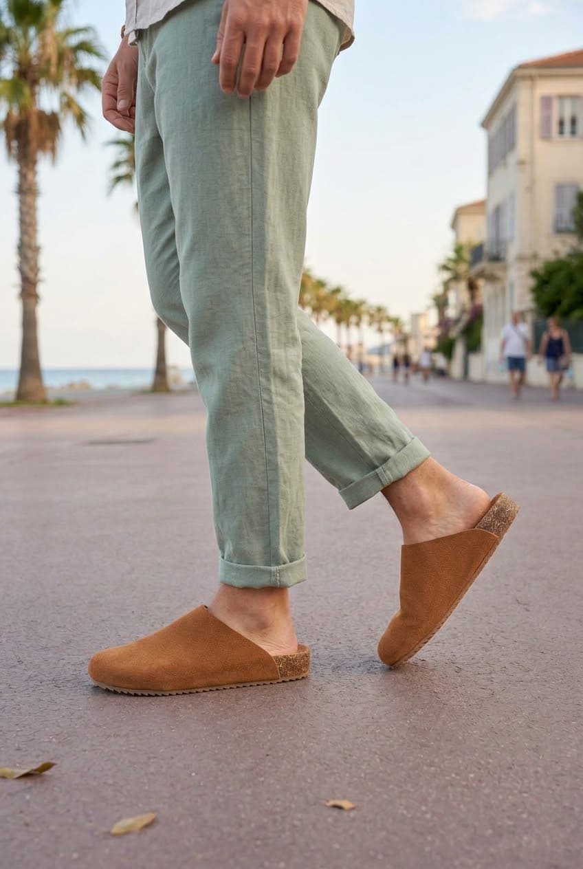 JY0556 Ravn Bağcıksız Hakiki Süet Deri Erkek Günlük Mantar Taban Loafer Klasik Ayakkabı HDMT - Taba - 43