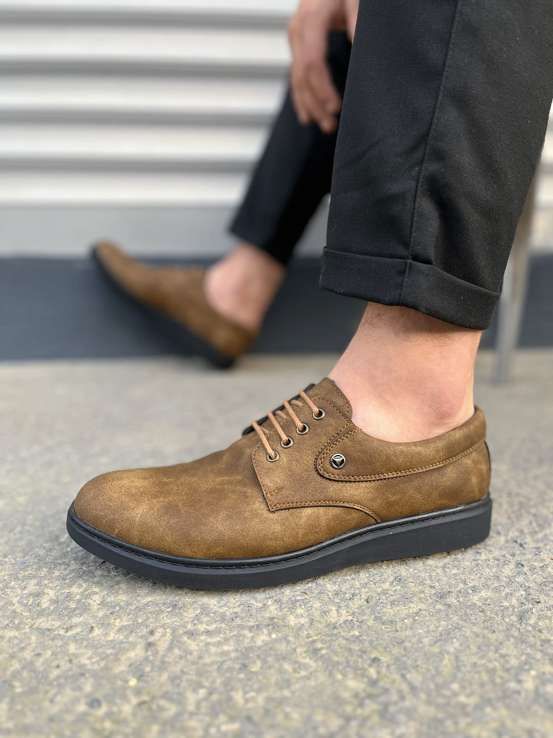 JY0610 Clasico Bağcıklı Cilt Erkek Günlük Klasik Ayakkabı CST - Camel - 40 Resim 3