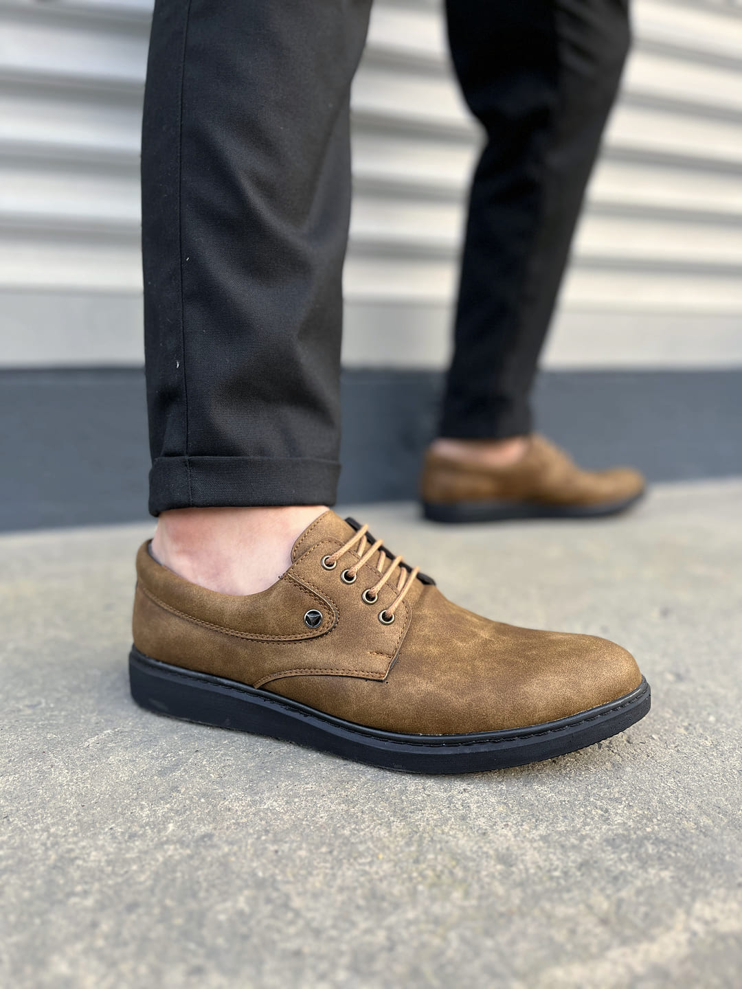 JY0610 Clasico Bağcıklı Cilt Erkek Günlük Klasik Ayakkabı CST - Camel - 40