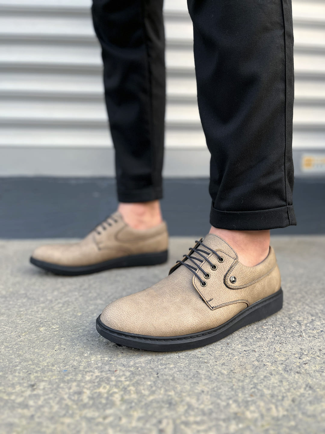 JY0610 Clasico Bağcıklı Cilt Erkek Günlük Klasik Ayakkabı CST - Gri - 43 Resim 2