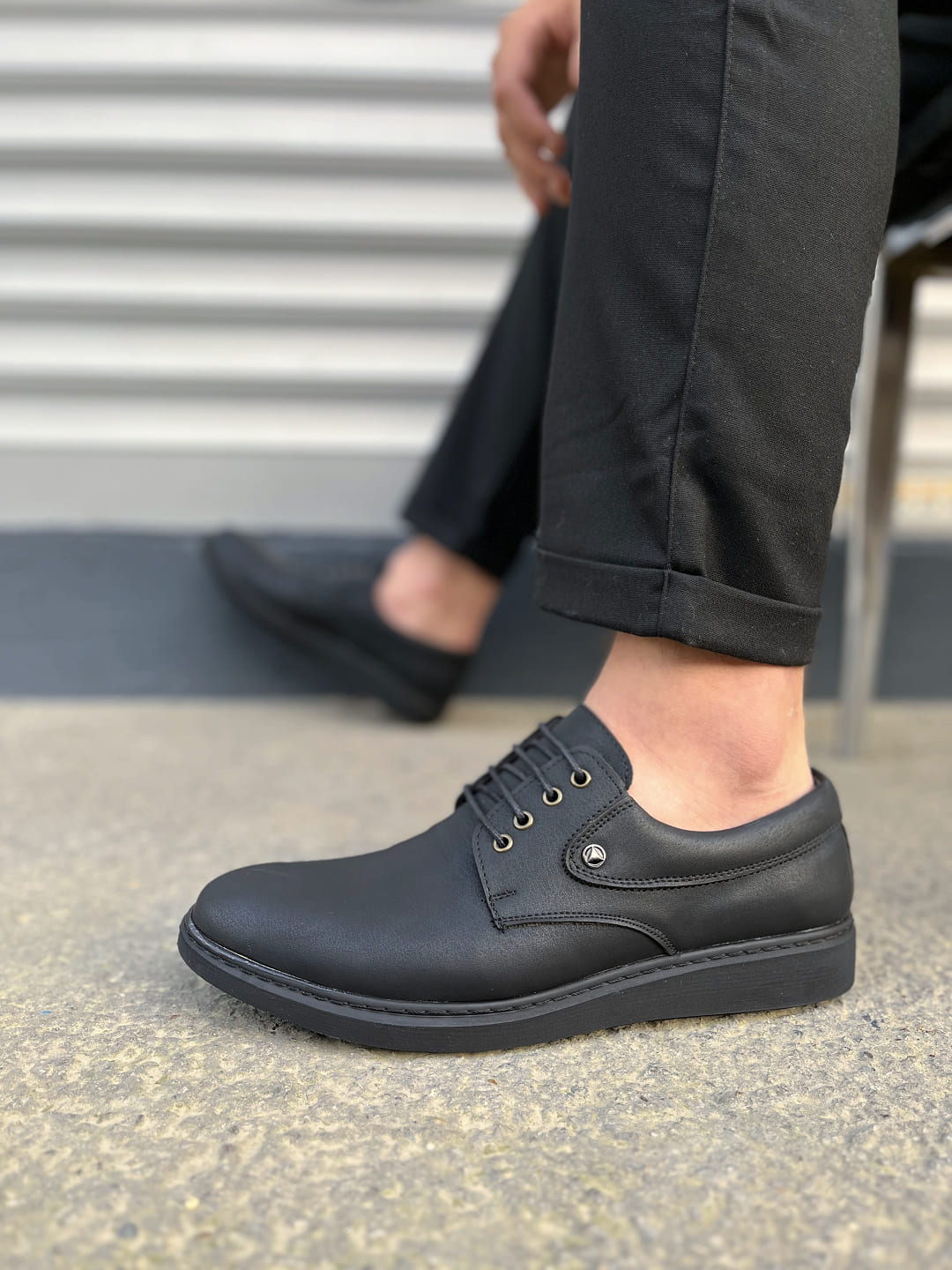 JY0610 Clasico Bağcıklı Cilt Erkek Günlük Klasik Ayakkabı CST - Mat Siyah - 44 Resim 3