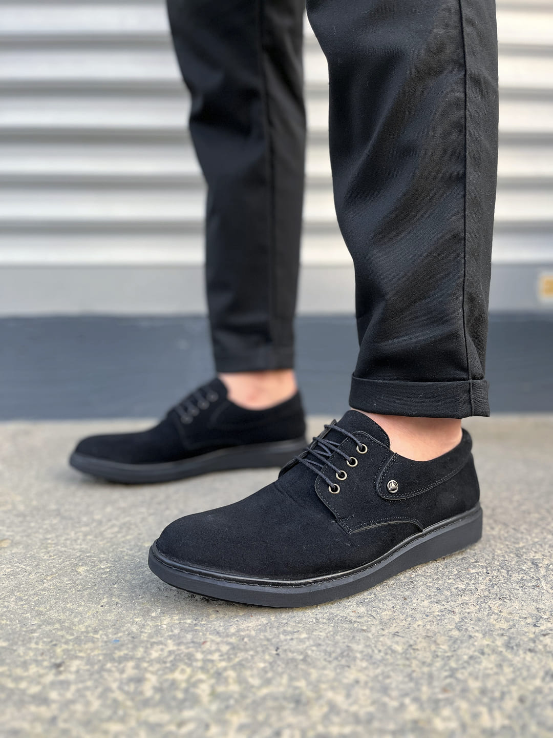 JY0610 Clasico Bağcıklı Süet Erkek Günlük Klasik Ayakkabı SST - Siyah - 44 Resim 2