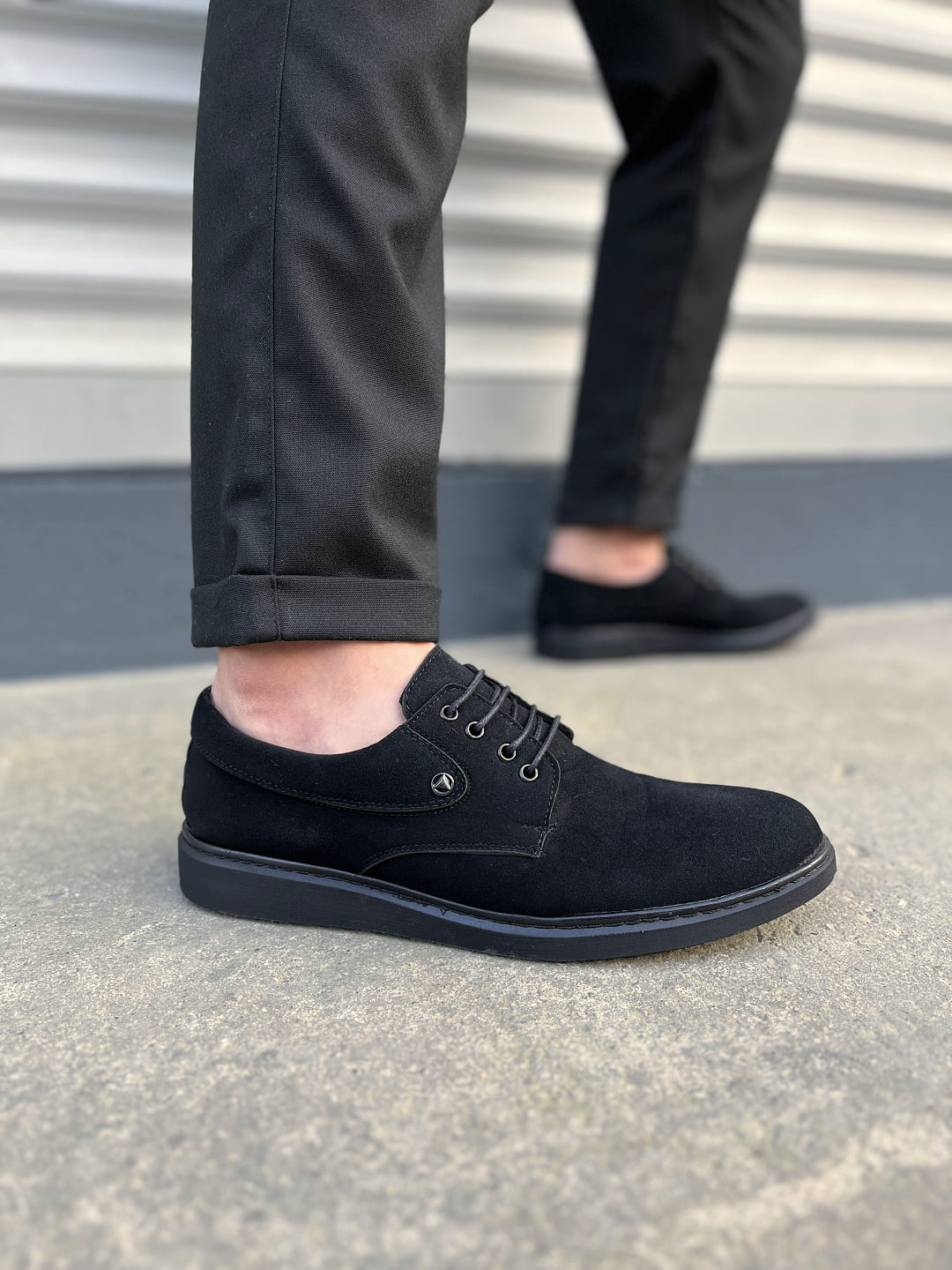 JY0610 Clasico Bağcıklı Süet Erkek Günlük Klasik Ayakkabı SST - Siyah - 42