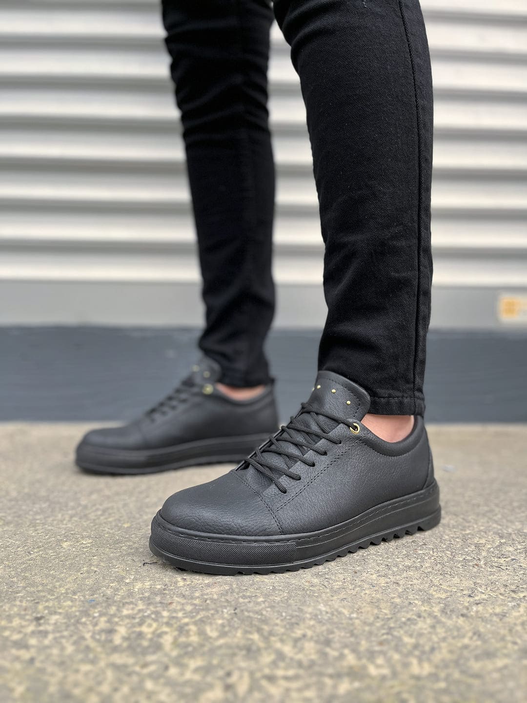 JY152 Cool Bağcıklı Cilt Erkek Günlük Spor Klasik Ayakkabı CST - Siyah - 40 Resim 2