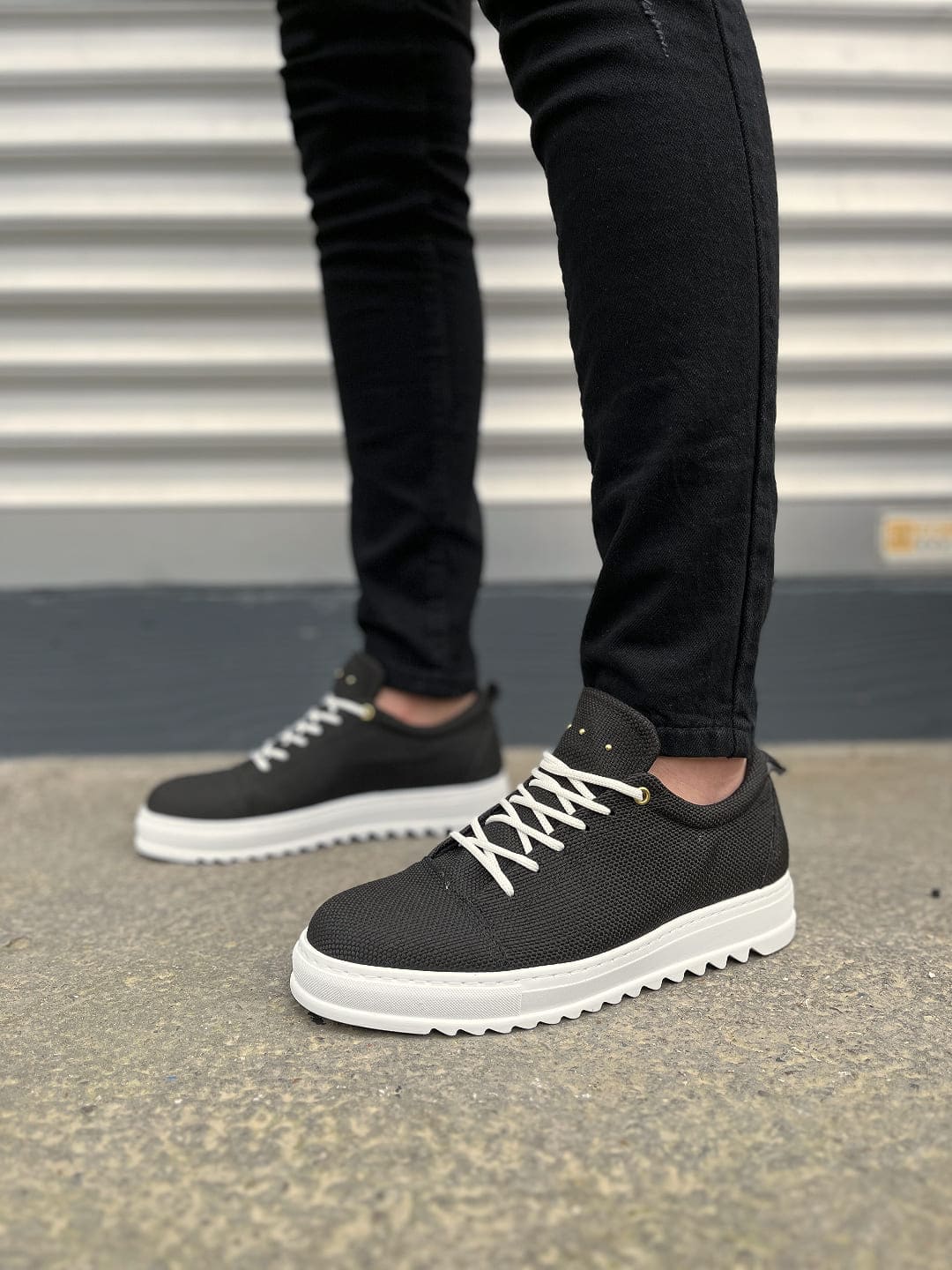 JY152 Cool Bağcıklı Keten Erkek Günlük Spor Klasik Ayakkabı KBT - Siyah - 40 Resim 2