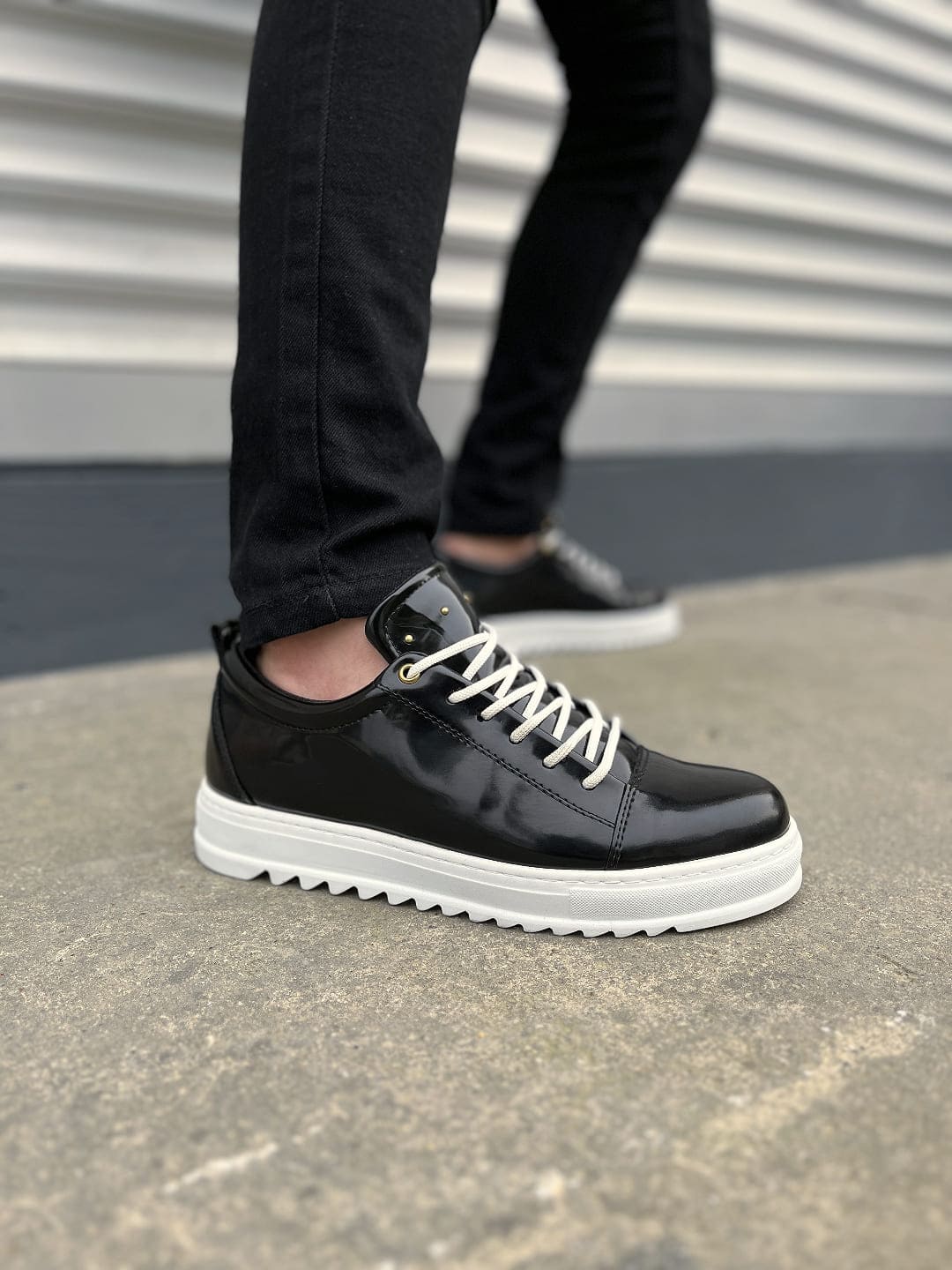 JY152 Cool Lace Rugan Male Daily Sport Classic Shoe RBT - Black