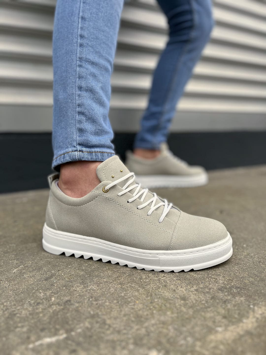 JY152 Cool Lace Suede Mens Daily Sport Classic Shoe SBT - Grey