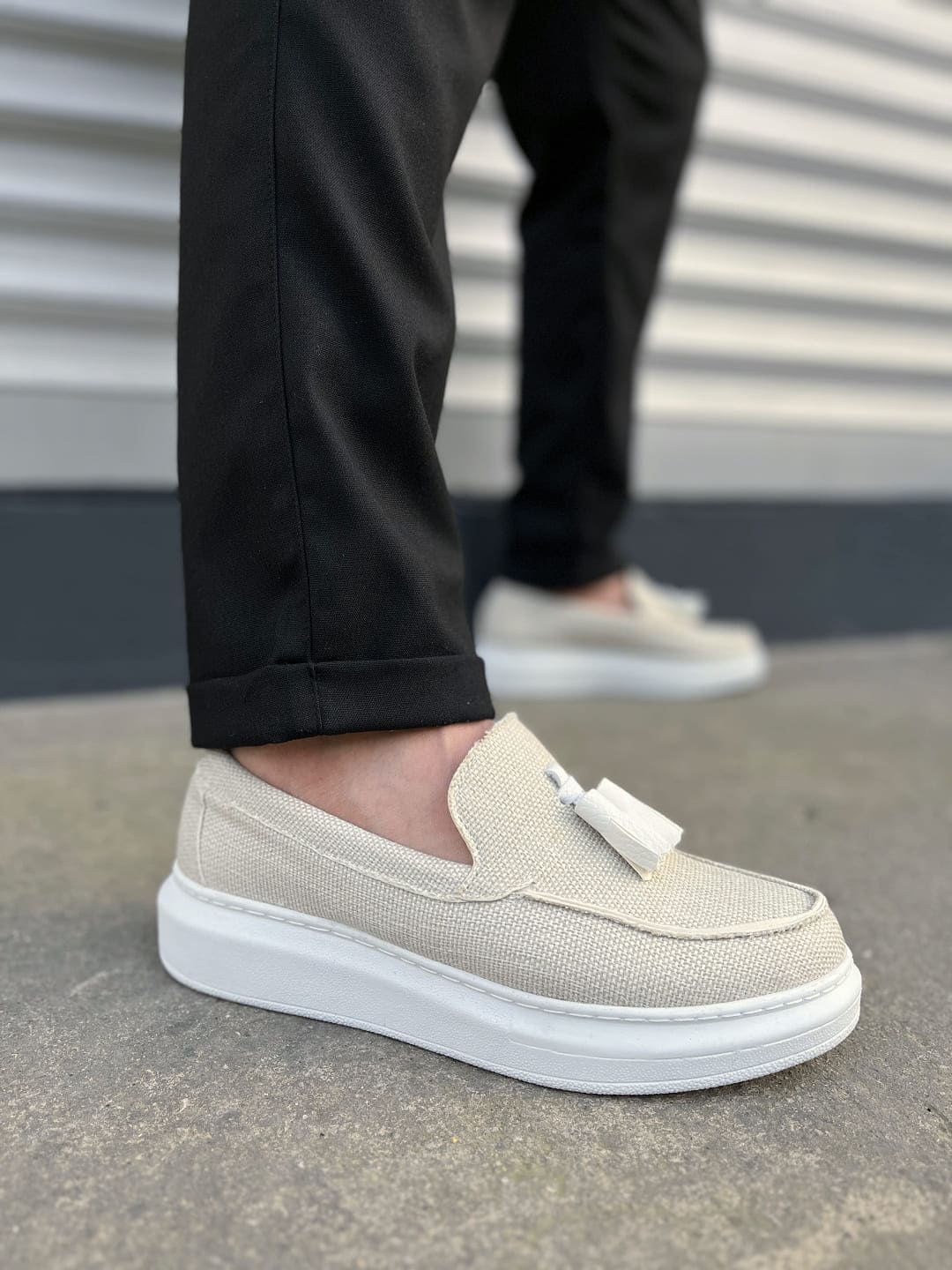 JY154 Blaze Unbonded Sprayed Linen Mens Daily Sport Classic Shoes KBT - White