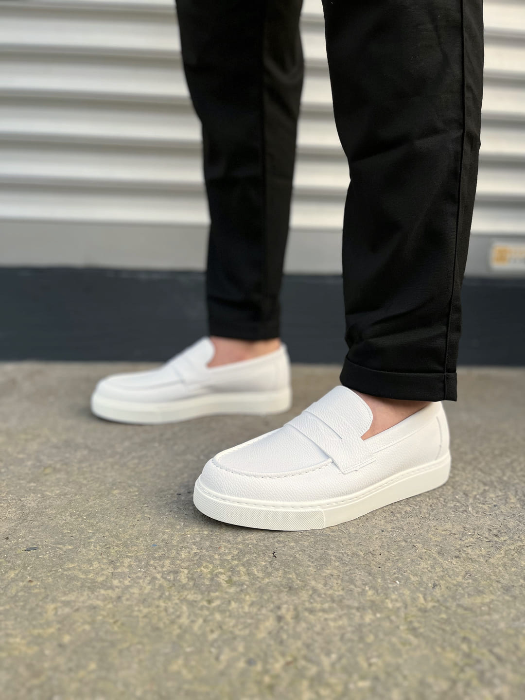 JY180 Estilo X Bağcıksız Cilt Erkek Günlük Spor Klasik Ayakkabı CBT - Beyaz - 40 Resim 2