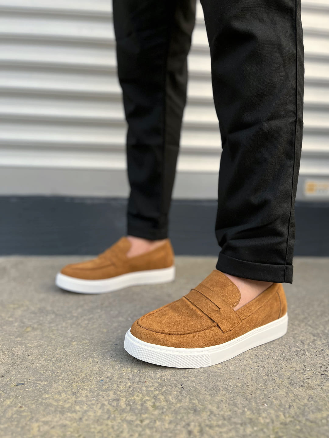 JY180 Estilo X Bağcıksız Süet Erkek Günlük Spor Klasik Ayakkabı SBT - Taba - 43 Resim 2