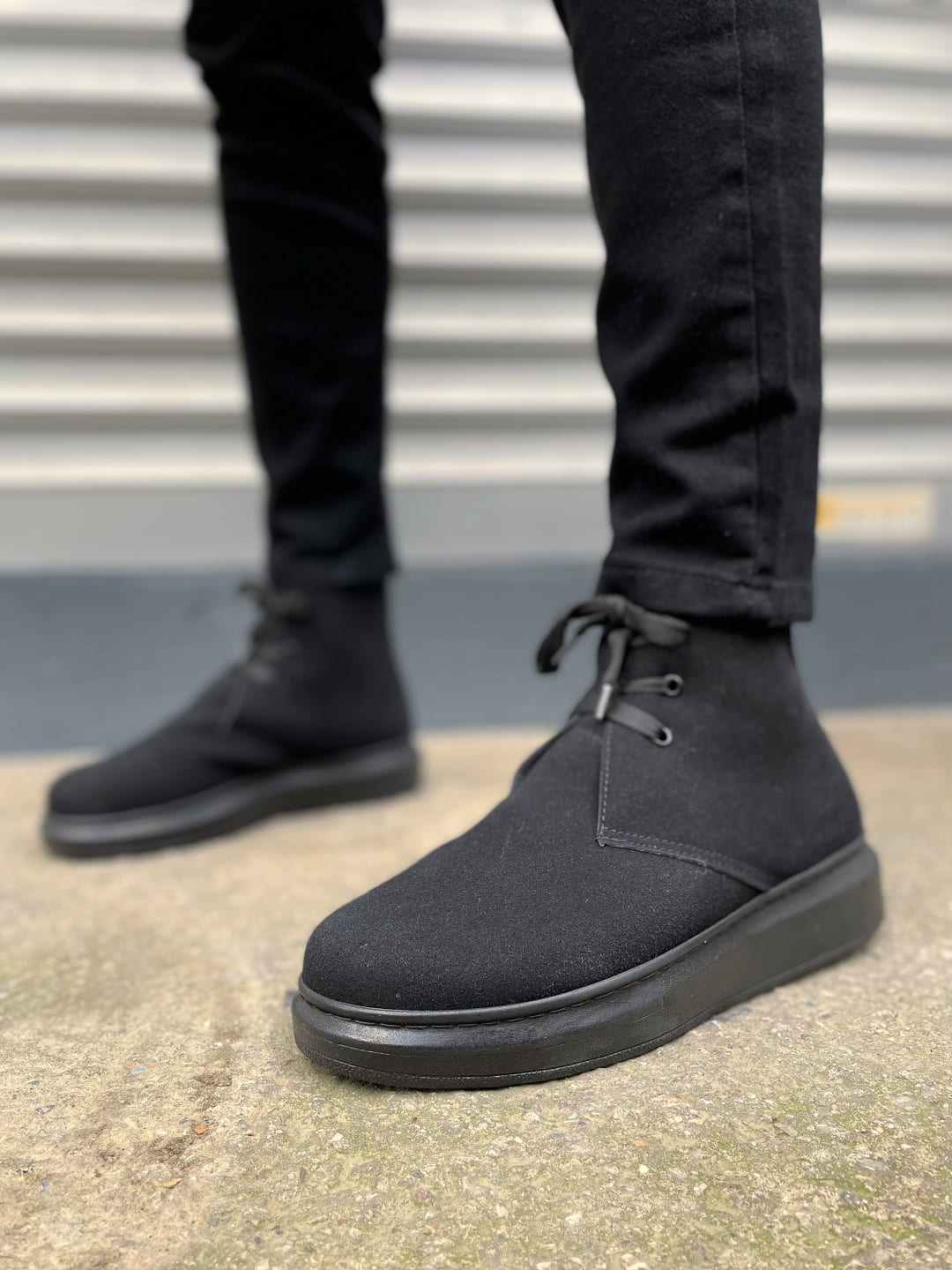 JY207 Oslo Bağcıklı Ortopedik Taban Süet Erkek Spor Bot SST - Siyah - 41 Resim 2