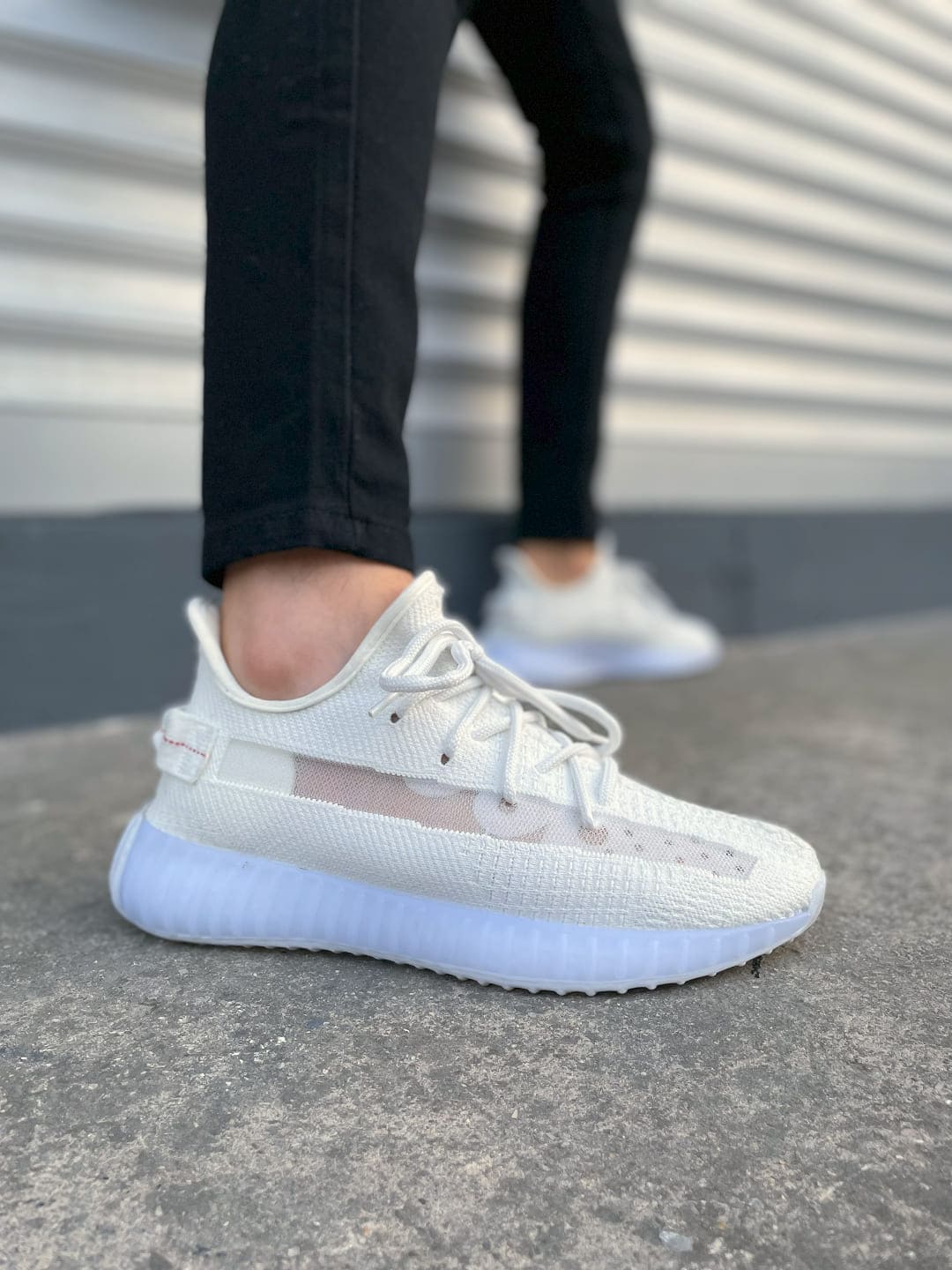 JY305 Pulse Bağcıklı Triko Kumaş Erkek Günlük Spor Ayakkabı TBT - Beyaz - 45