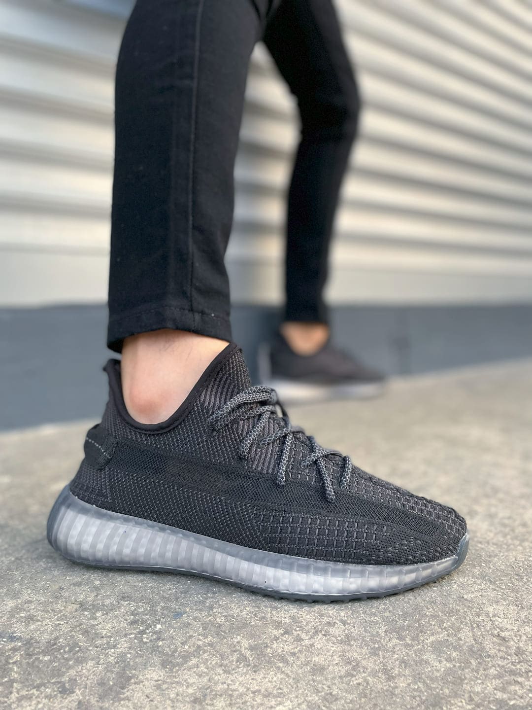 JY305 Pulse Bağcıklı Triko Kumaş Erkek Günlük Spor Ayakkabı TBT - Siyah - 45