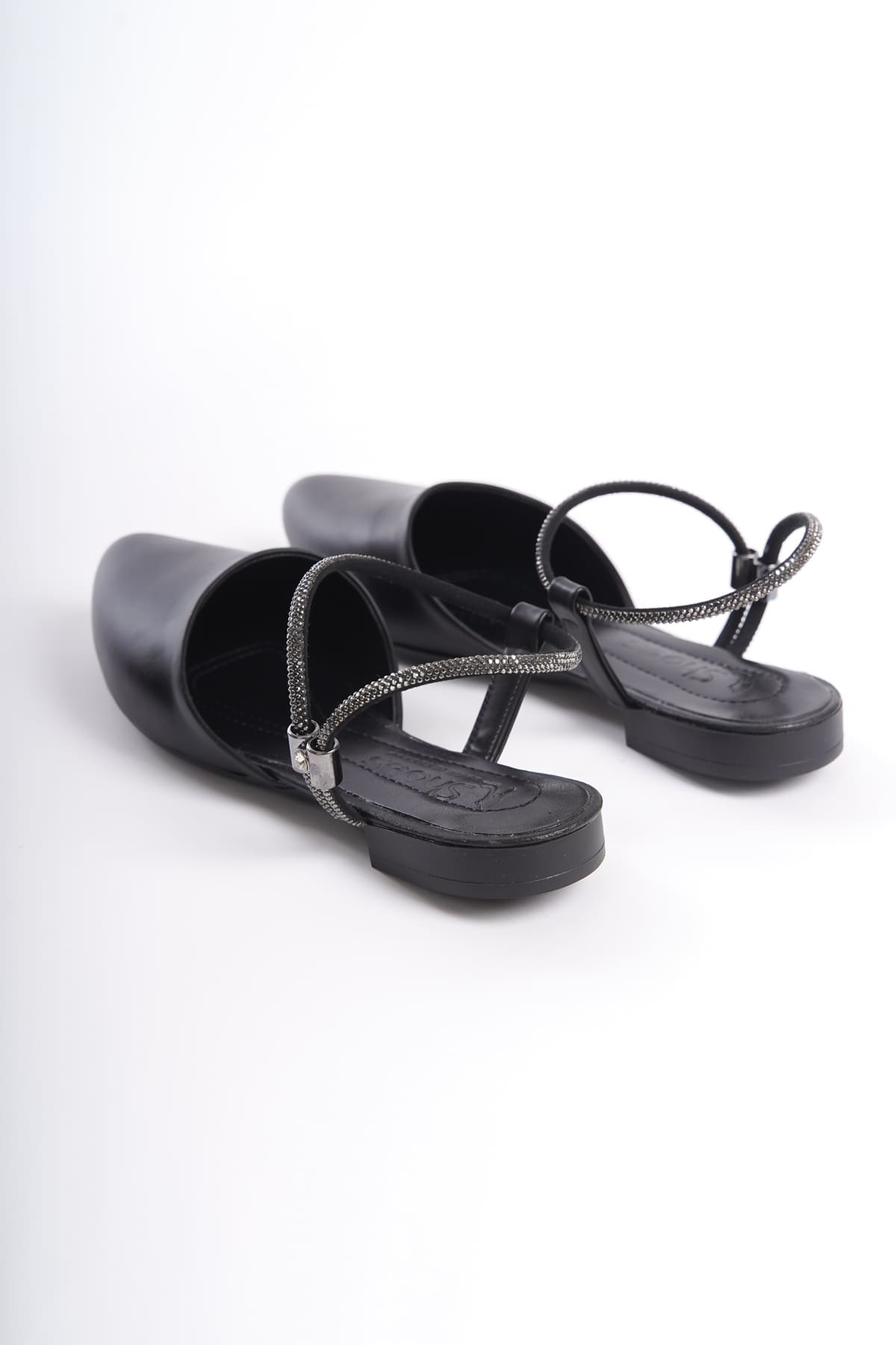 ARIANA Lastikli Ortopedik Rahat Taban Bilekten Taş Detaylı Kadın Babet Ayakkabı  CST - Siyah - 40 Resim 5