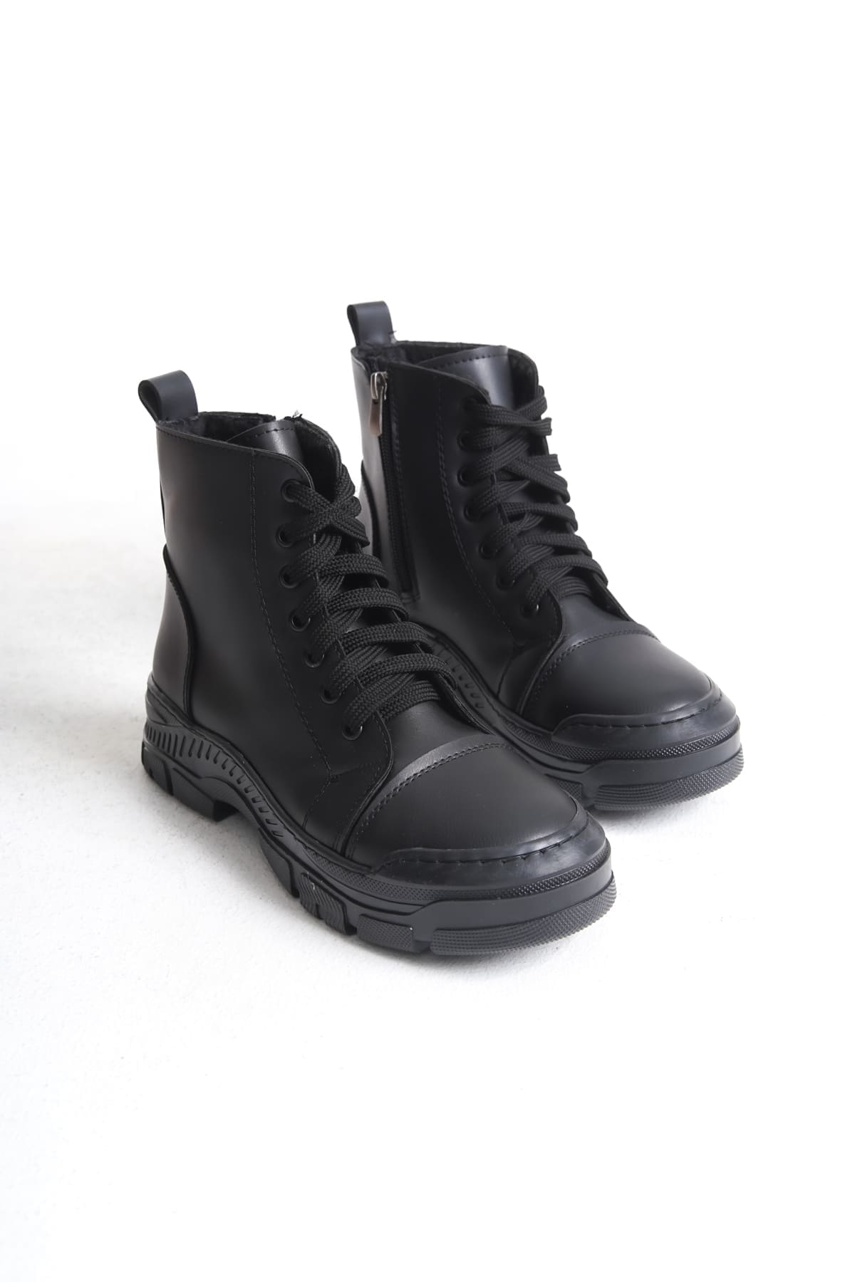 BLOOM Bağcıklı Fermuarlı Ortopedik Taban Kadın Bot CST - Siyah - 37 Resim 5