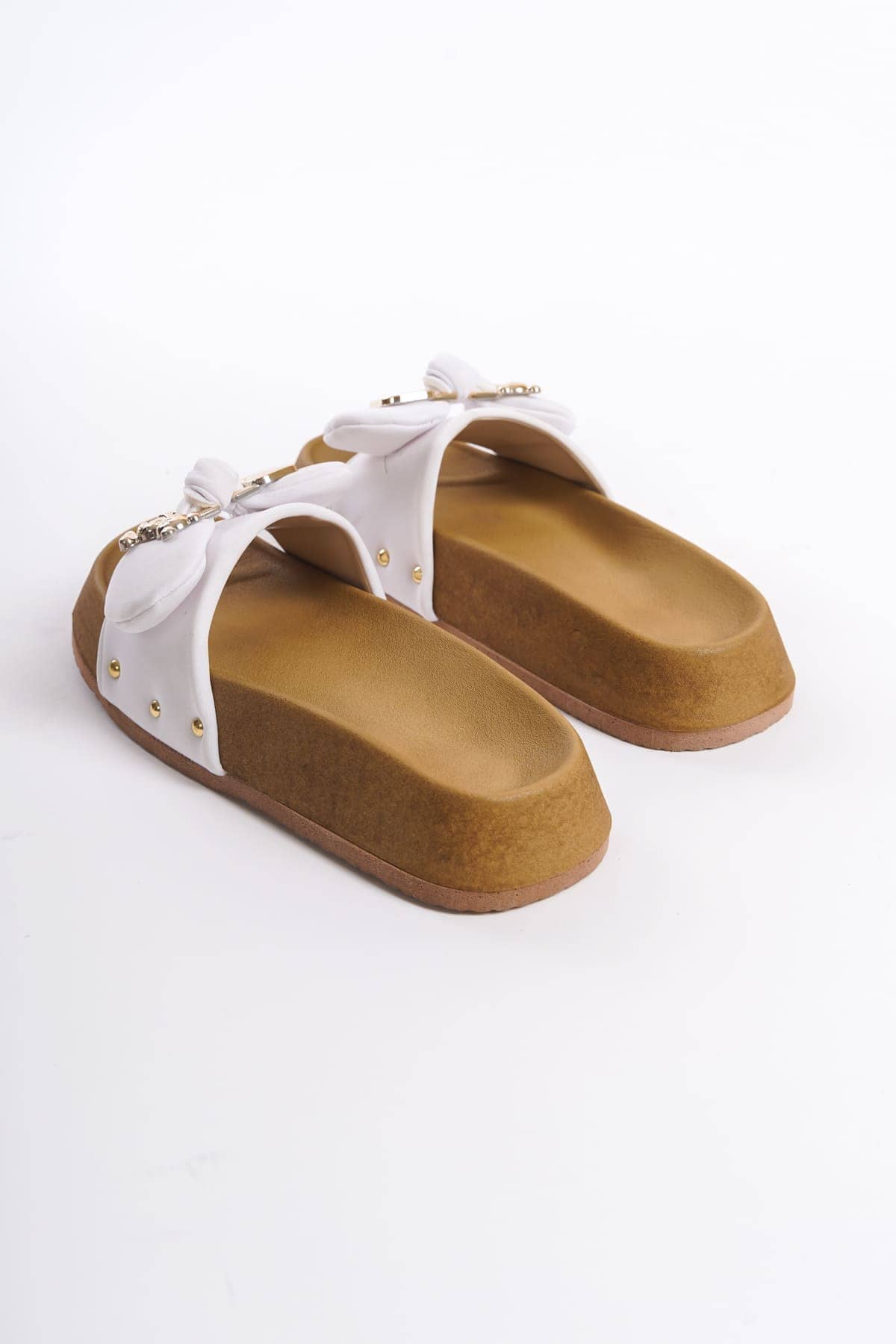 DILA Kalın ve Ortopedik Taban Ayıcıklı Saten Kadın Terlik  SKT - Beyaz - 40 Resim 5