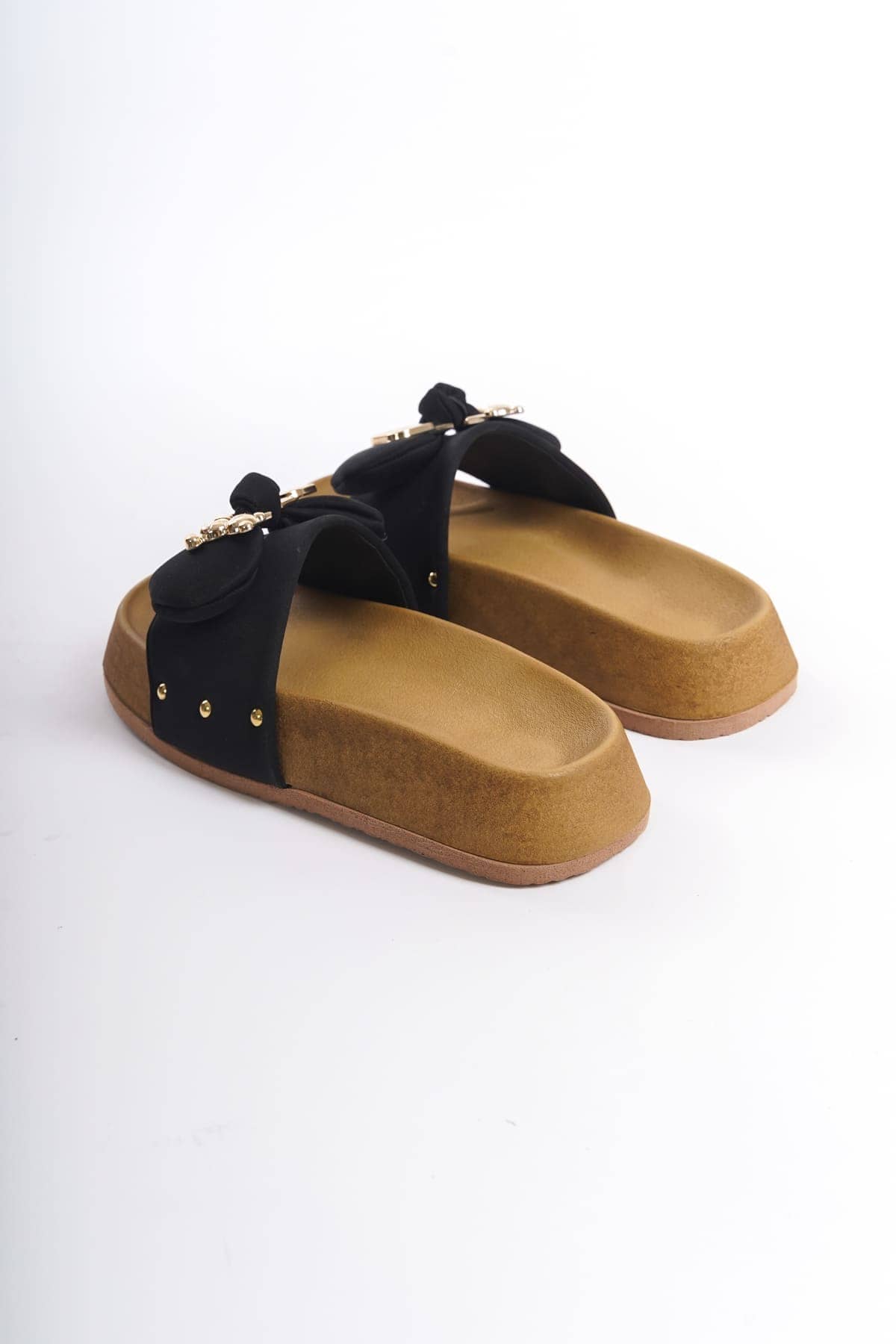 DILA Kalın ve Ortopedik Taban Ayıcıklı Saten Kadın Terlik  SKT - Siyah - 39 Resim 5