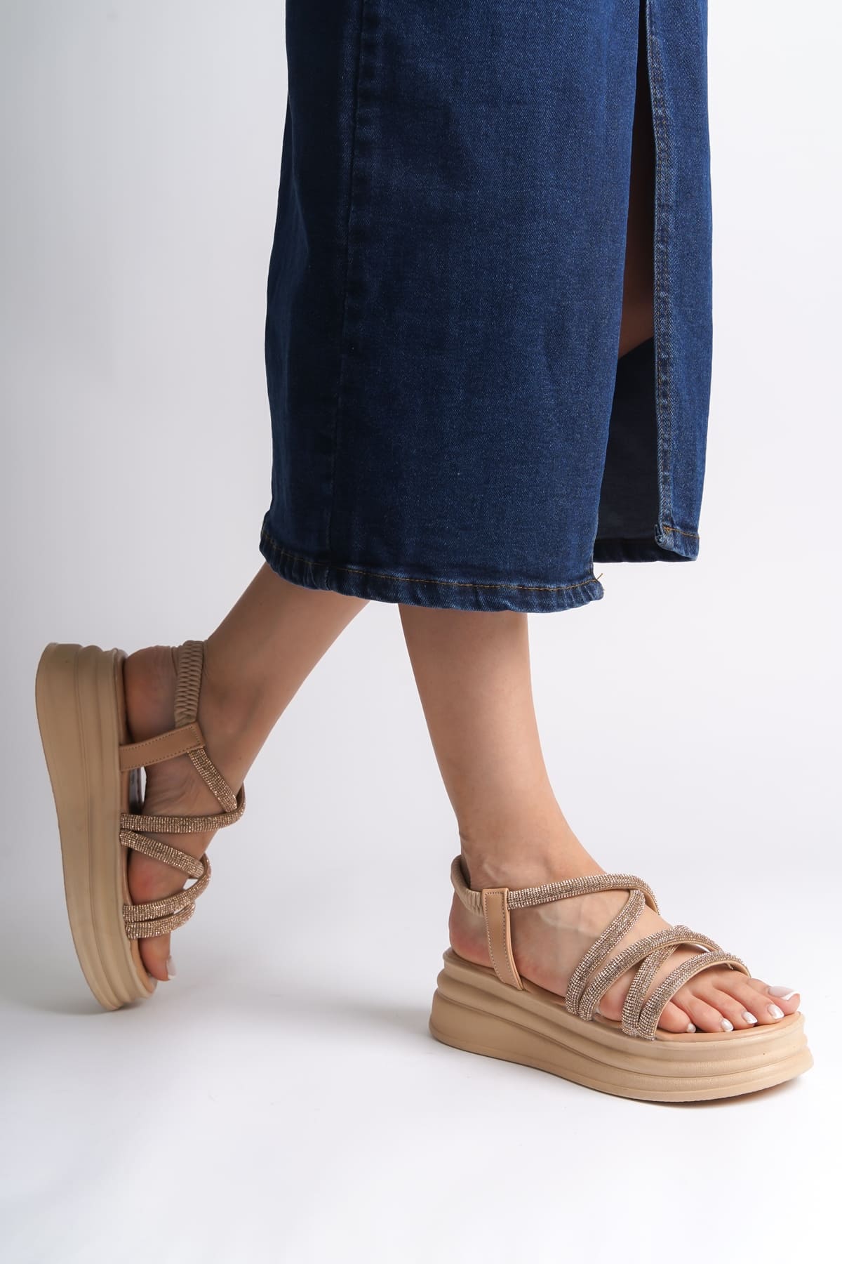 ELENA Tired Coated Orthopedic Base Women Sandalet CTT - Ten