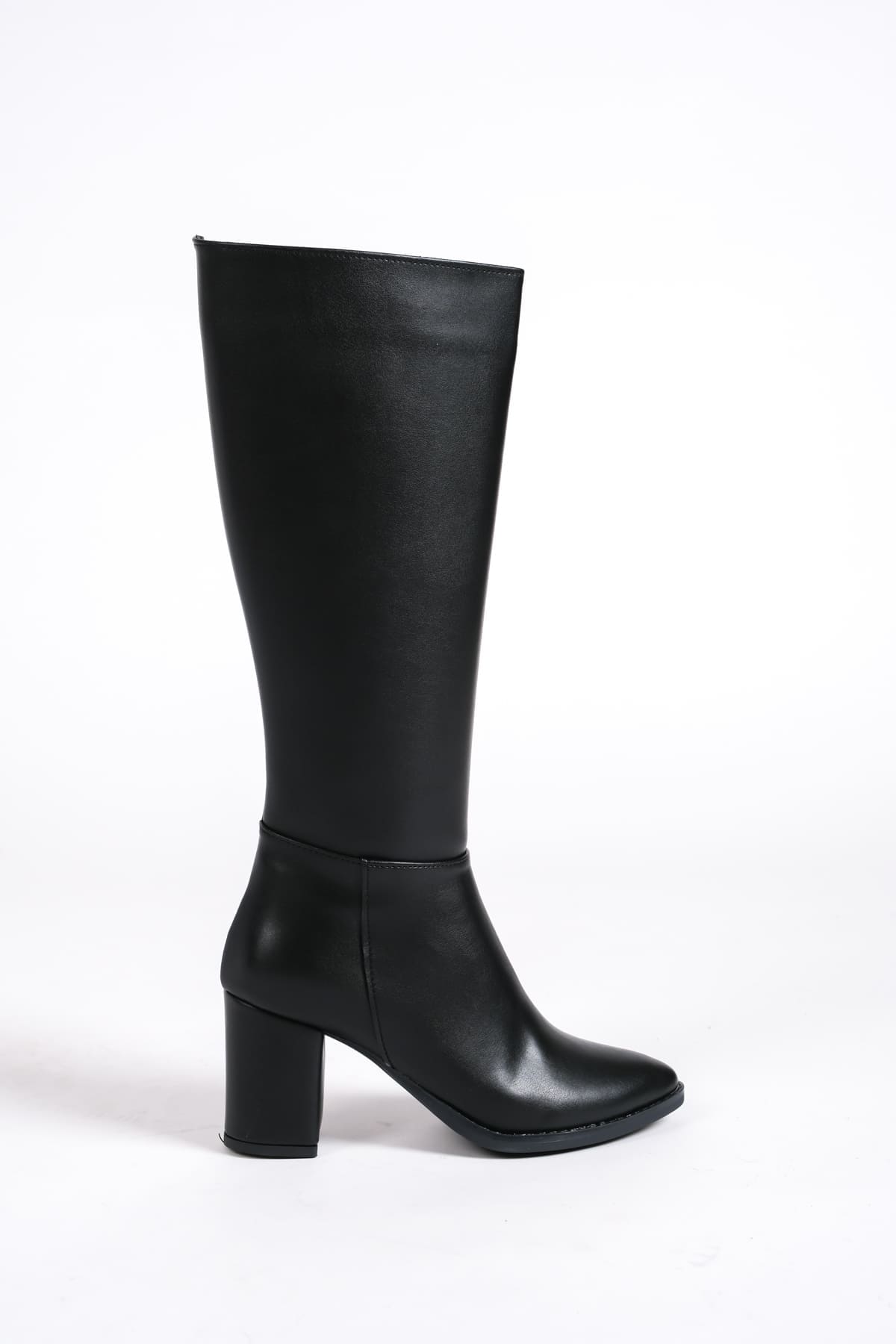 FIORELLA Bağcıksız Fermuarlı Ortopedik Taban Kadın Çizme CST - Siyah