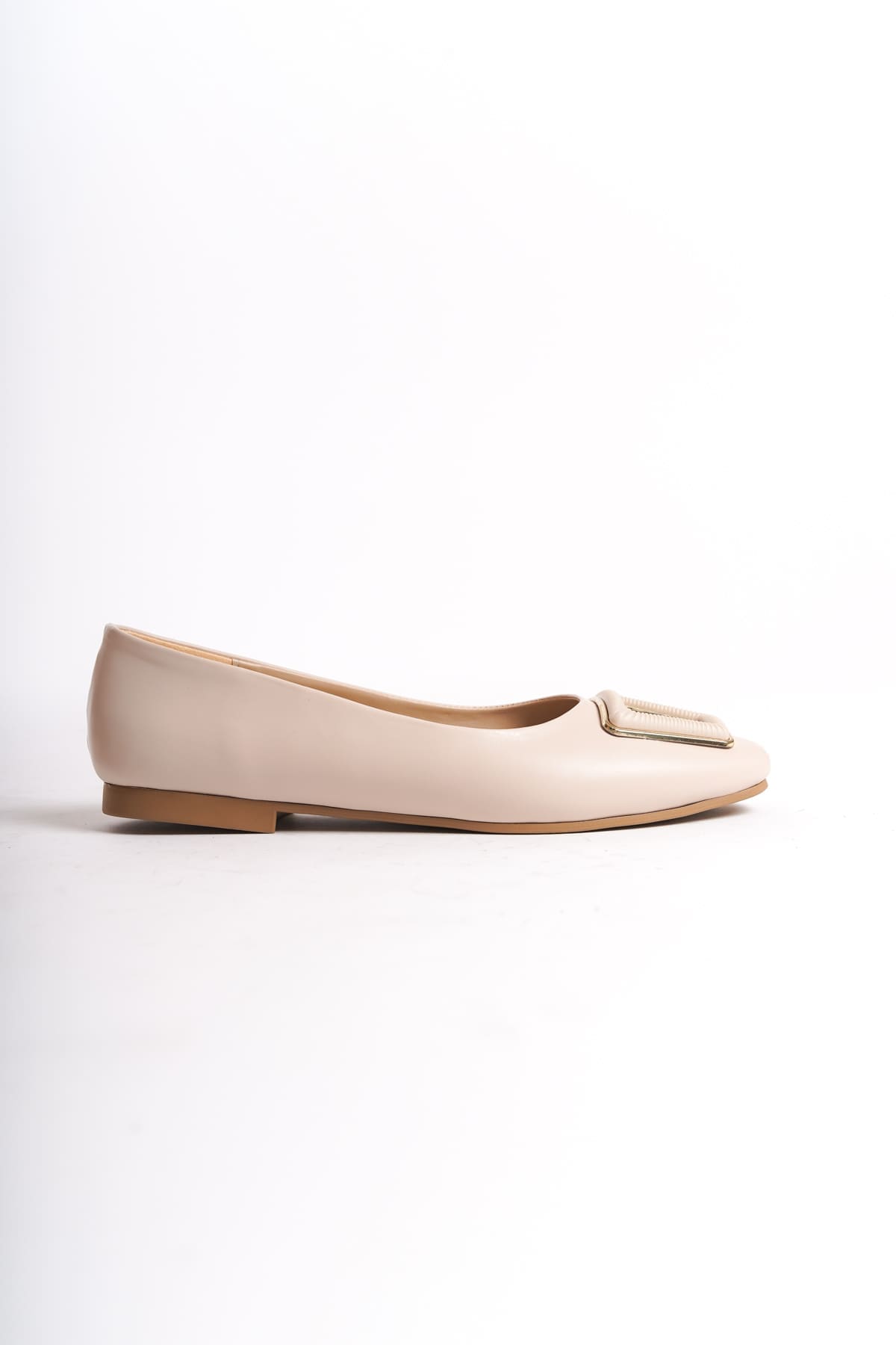 KAYLEE Krem Bağcıksız Ortopedik Rahat Taban Kadın Babet Ayakkabı