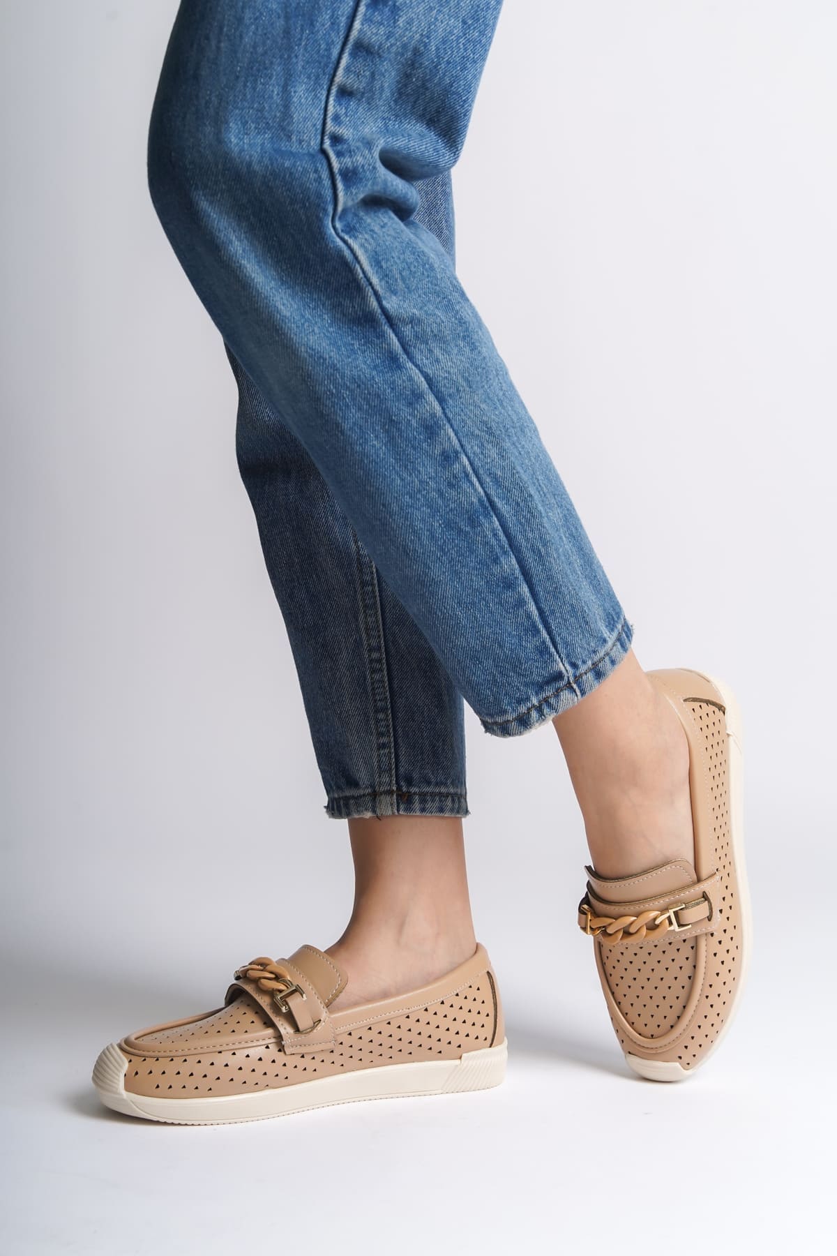 LIZY Bağcıksız Ortopedik Ten Rengi Kadın Babet Ayakkabı