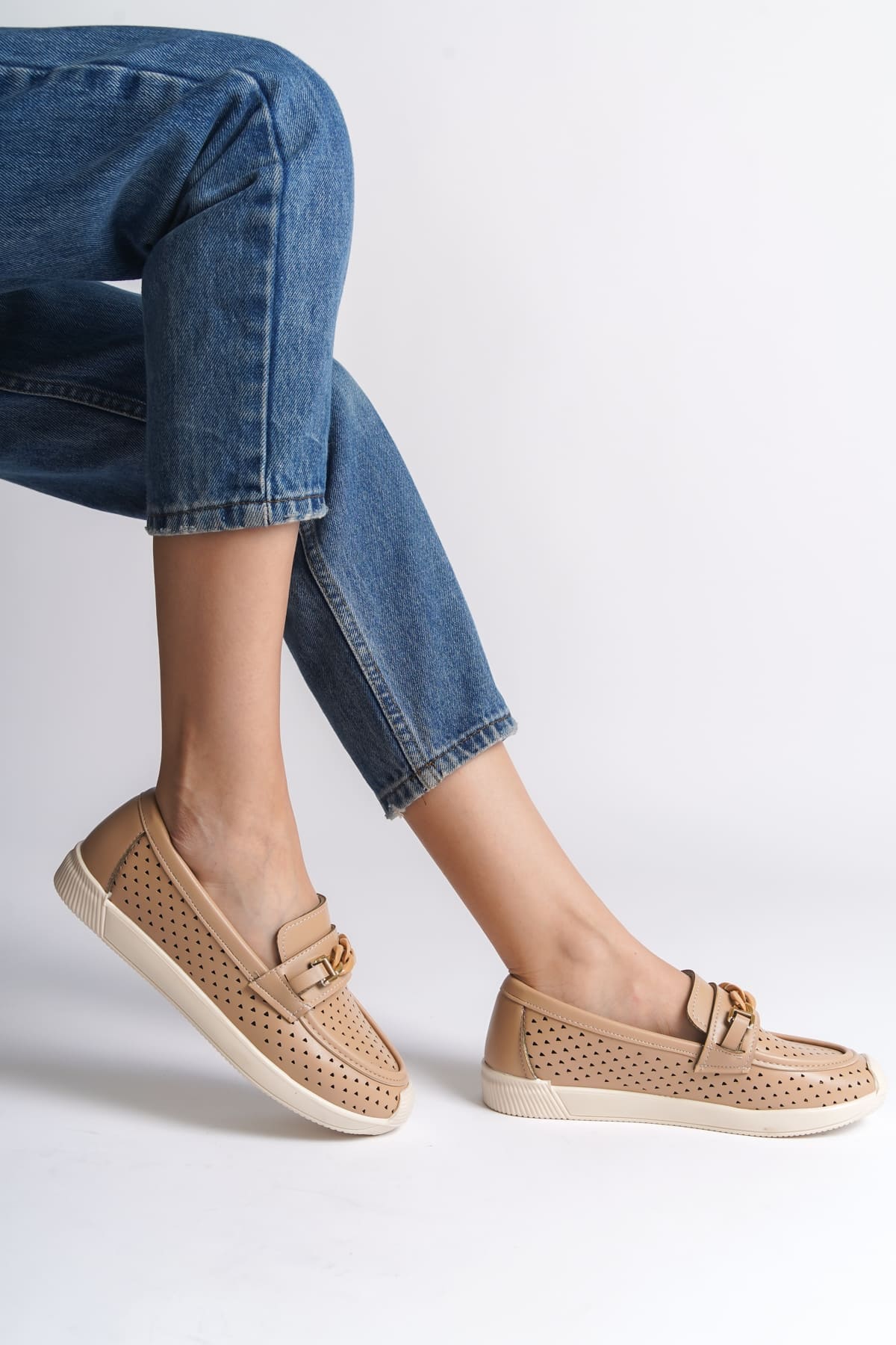 LIZY Bağcıksız Ortopedik Ten Rengi Kadın Babet Ayakkabı