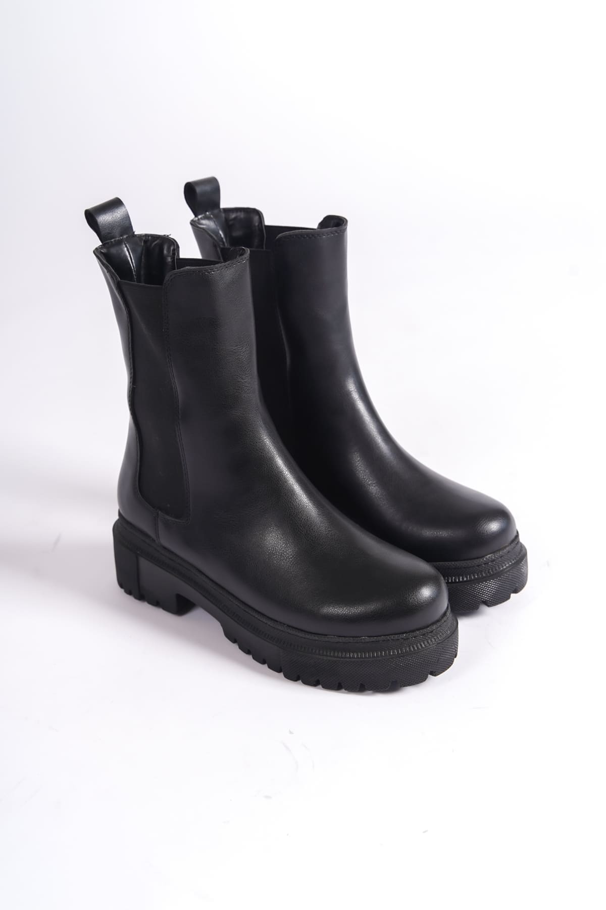 LORA Bağcıksız Lastikli Ortopedik Taban Kadın Bot CST - Siyah - 39 Resim 4