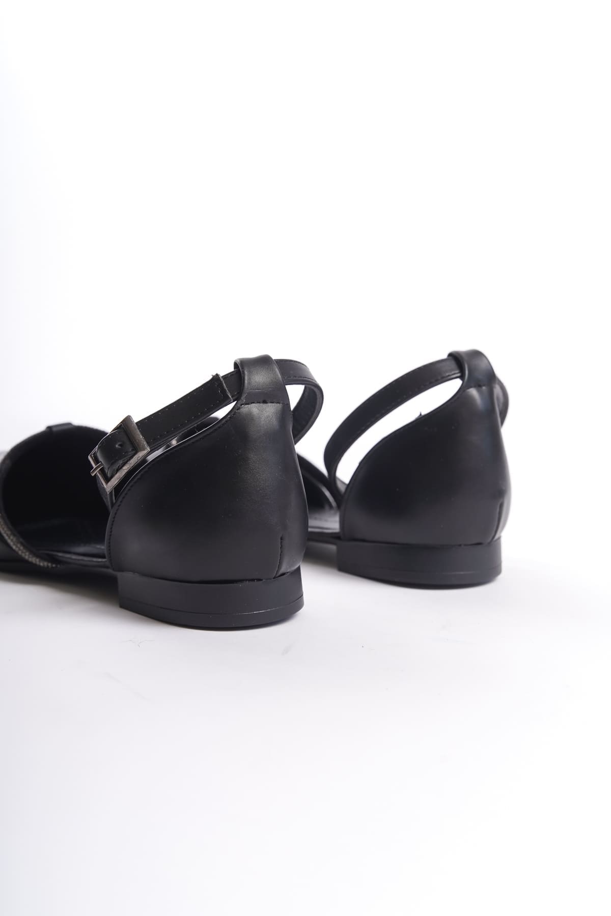 MONICA Tokalı Ortopedik Rahat Taban Taş Detaylı Kadın Babet Ayakkabı  CST - Siyah - 39 Resim 5