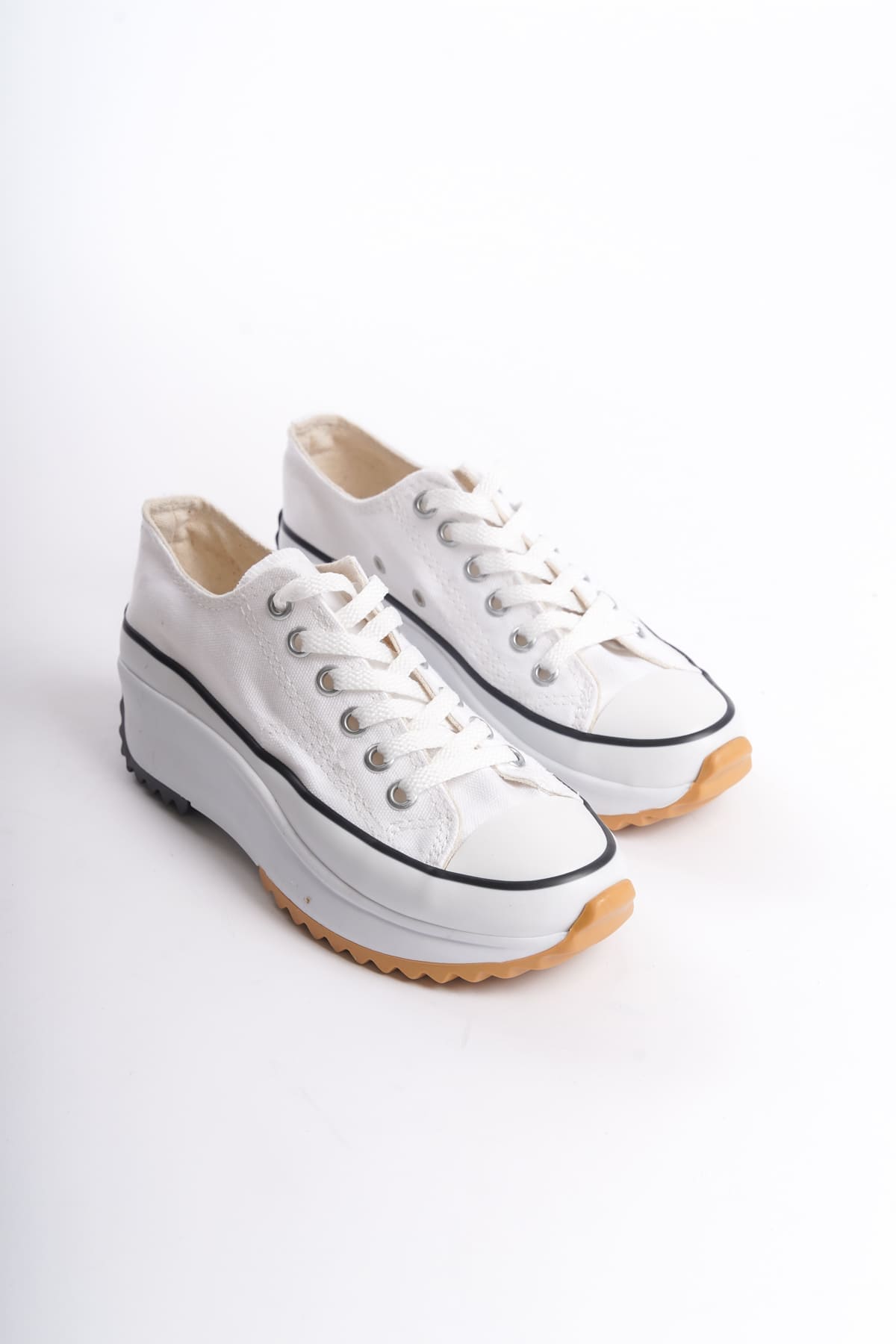 PARIS Bağcıklı Ortopedik Taban Kadın Sneaker Spor Ayakkabı  TBT - Beyaz - 38 Resim 4